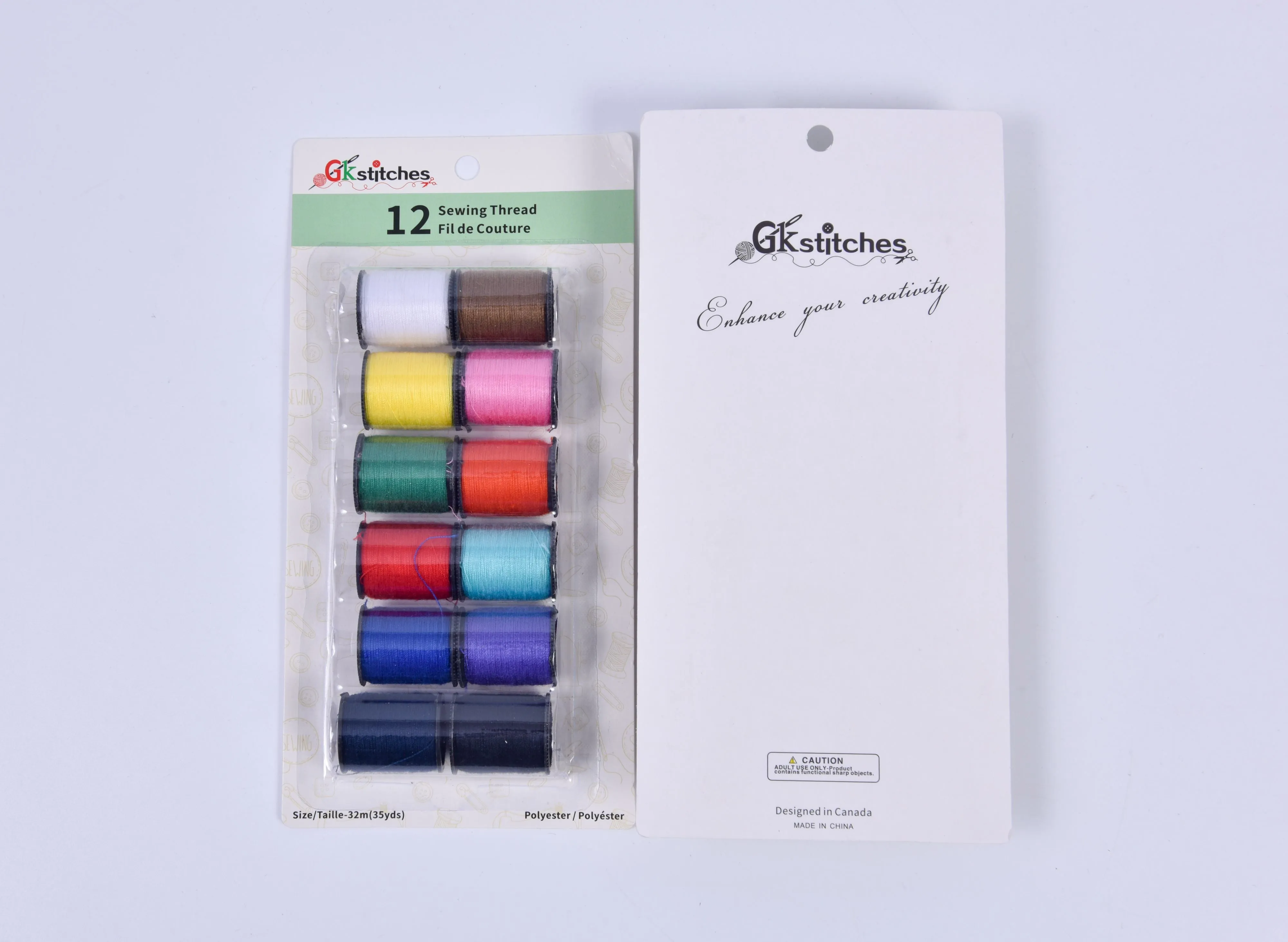 12 pieces sewing threads pack