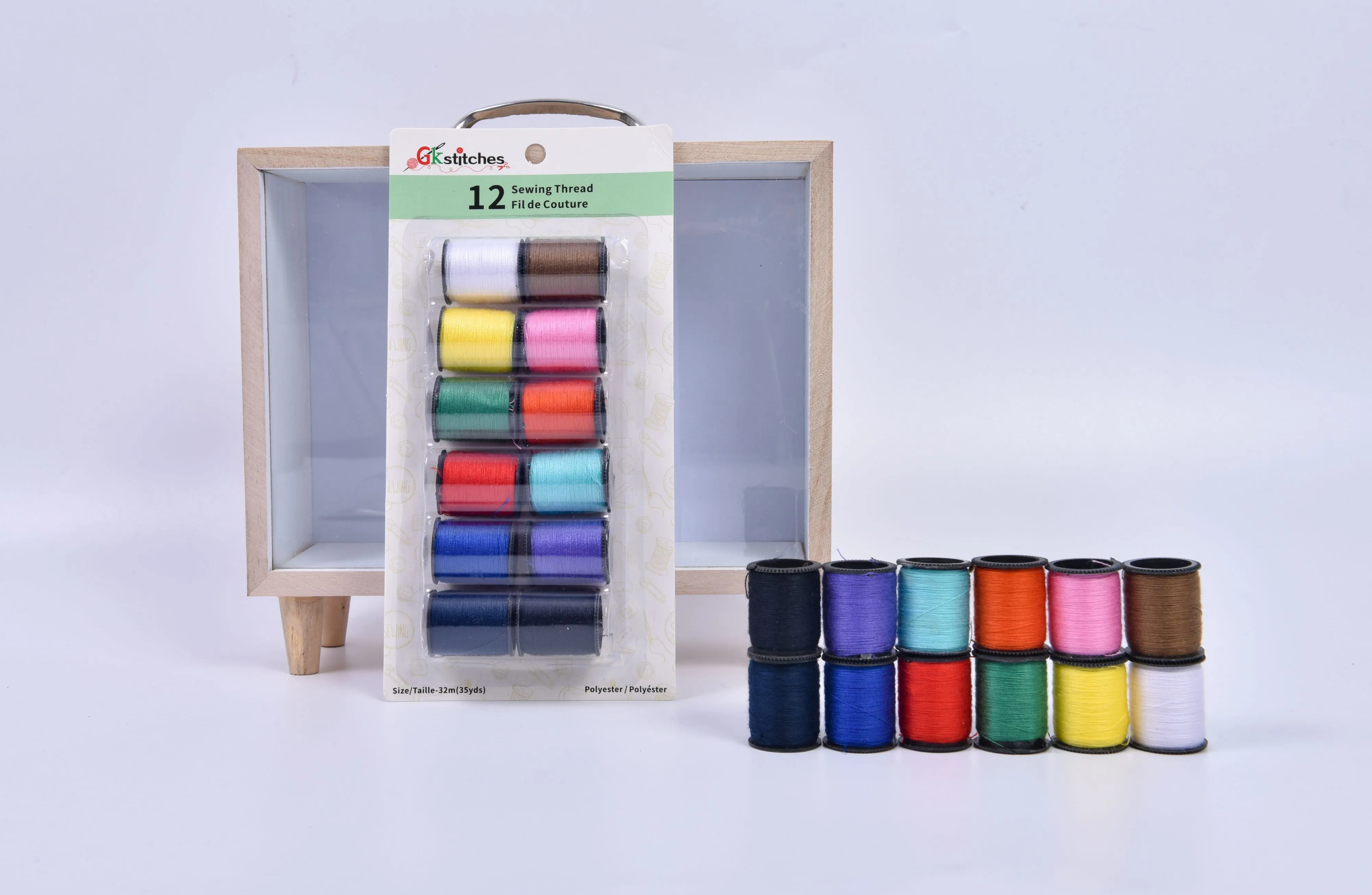 12 pieces sewing threads pack