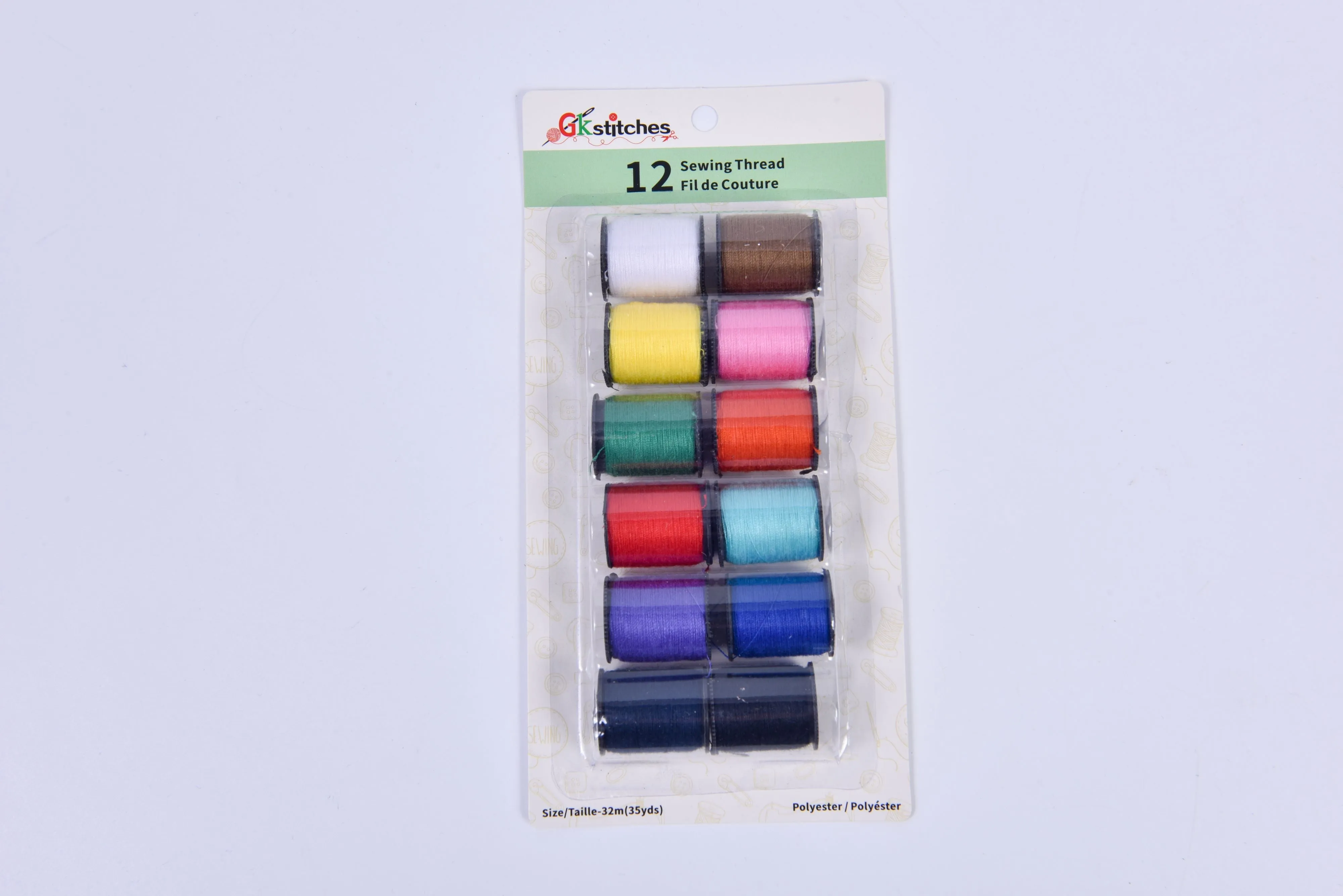 12 pieces sewing threads pack