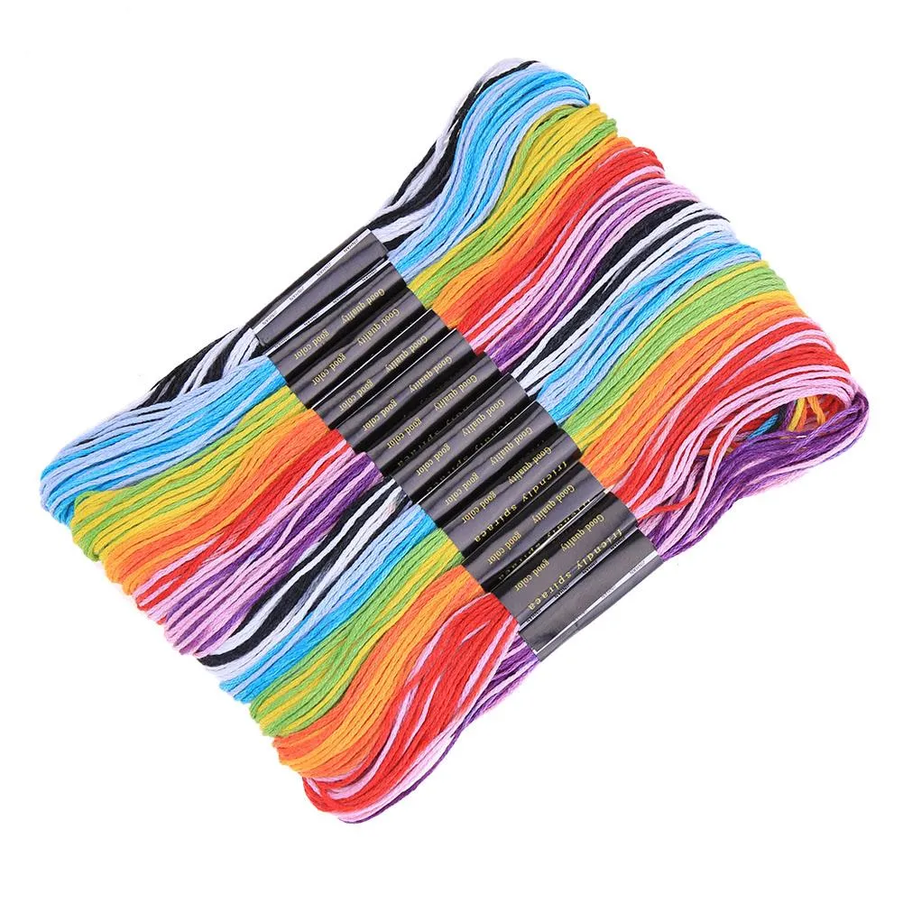 12pcs Durable Polyester Dyeing Line Sewing Cross Stitch Embroidery Threads