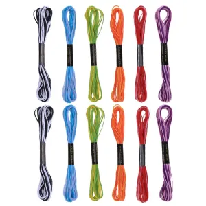12pcs Durable Polyester Dyeing Line Sewing Cross Stitch Embroidery Threads