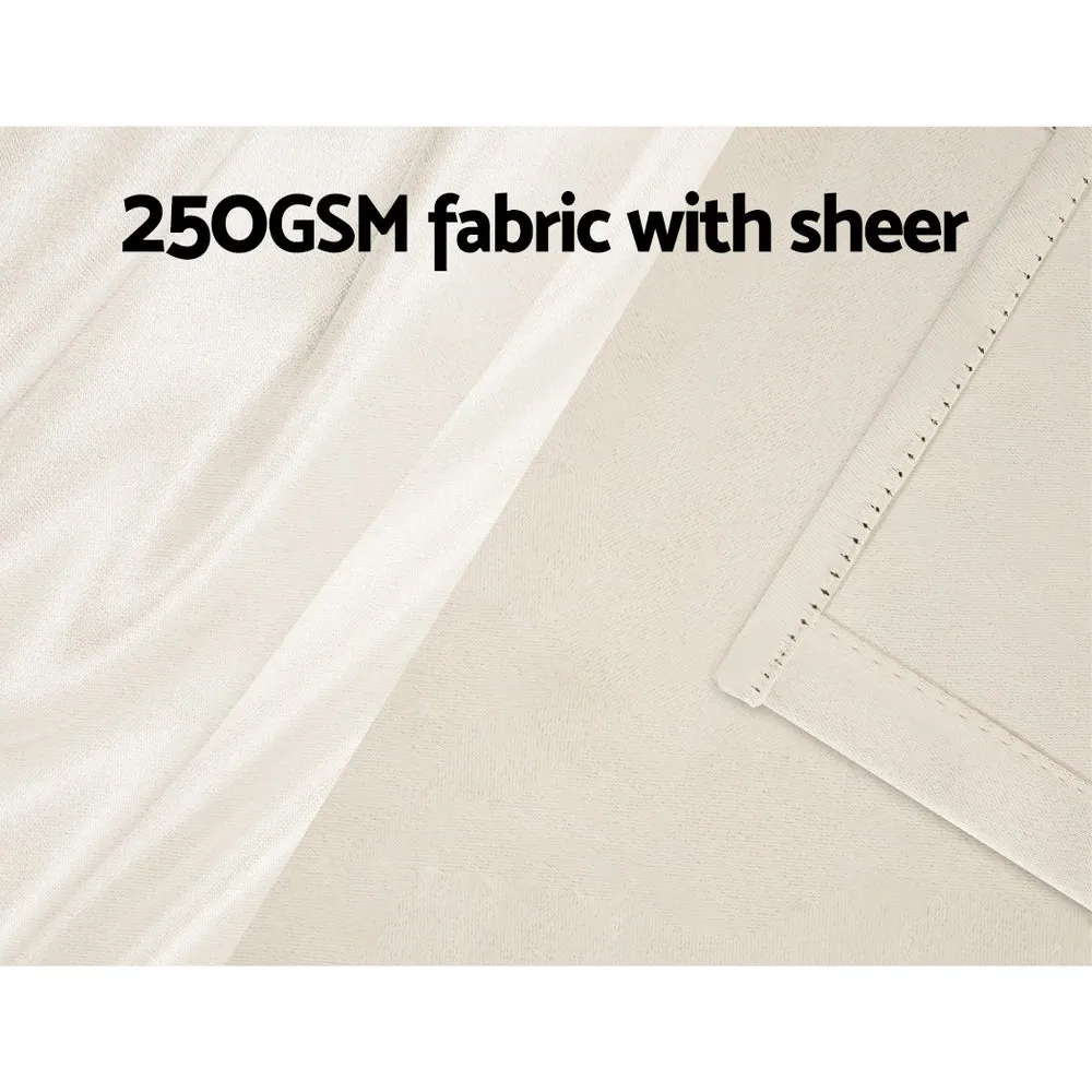 2X 132x304cm | Blockout Sheer Curtains | Beige