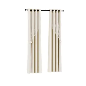 2X 132x304cm | Blockout Sheer Curtains | Beige
