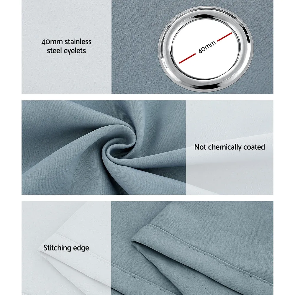 2X 132x304cm | Blockout Sheer Curtains | Light Grey