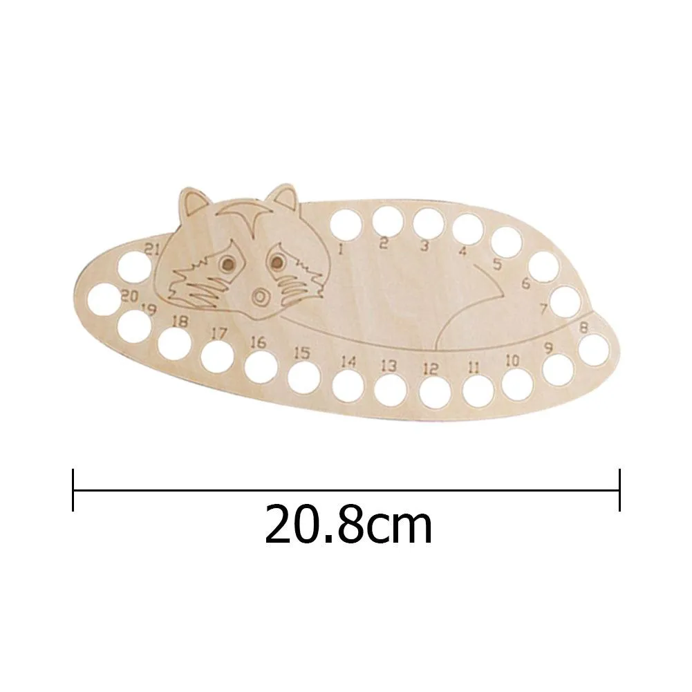 3pcs Wooden Carved Cross Stitch Thread Board(Racoon)