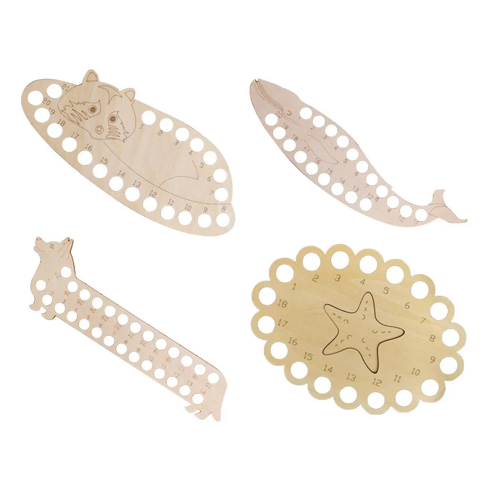 3pcs Wooden Carved Cross Stitch Thread Board(Racoon)