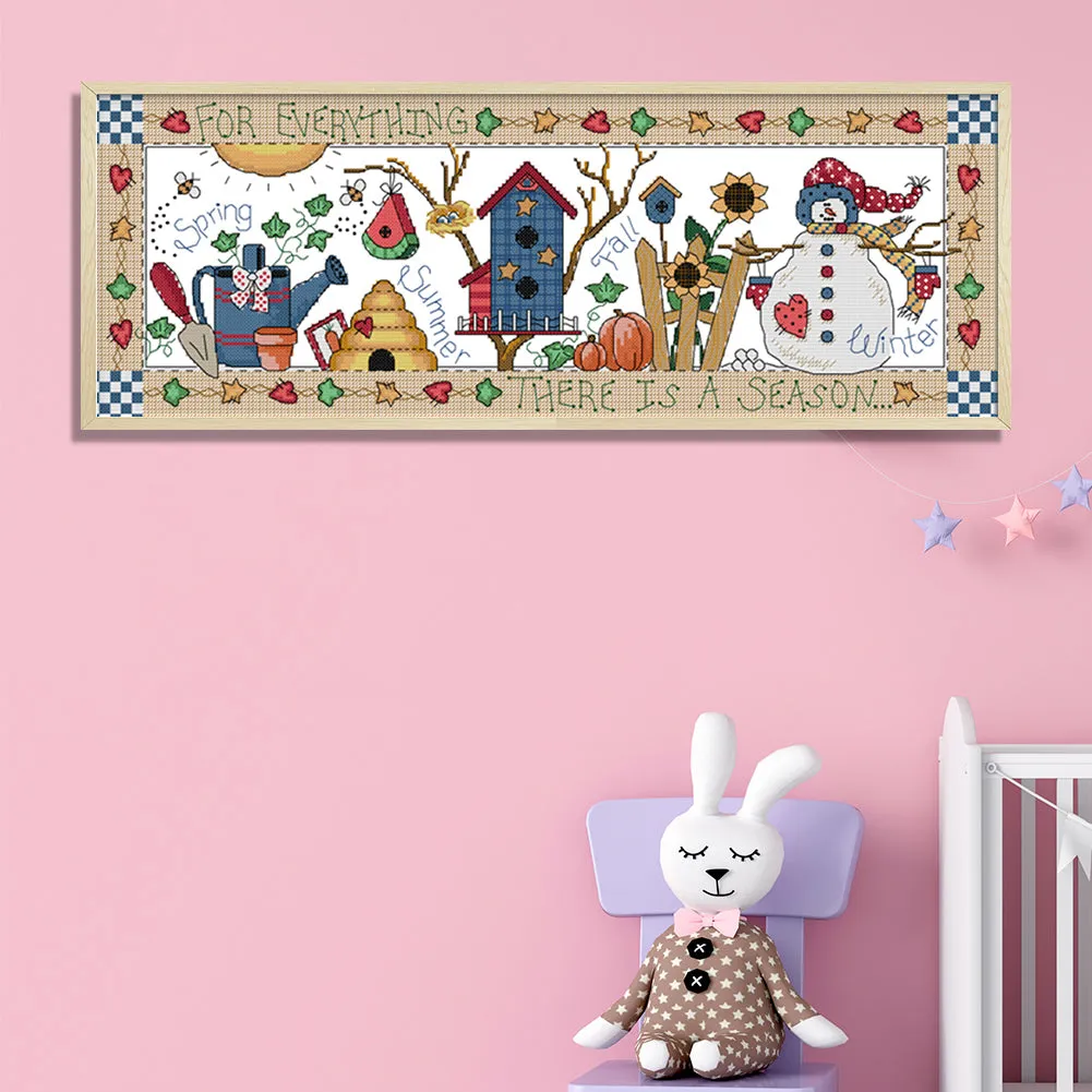 4 Seasons - 14CT Stamped Cross Stitch 54 *22CM