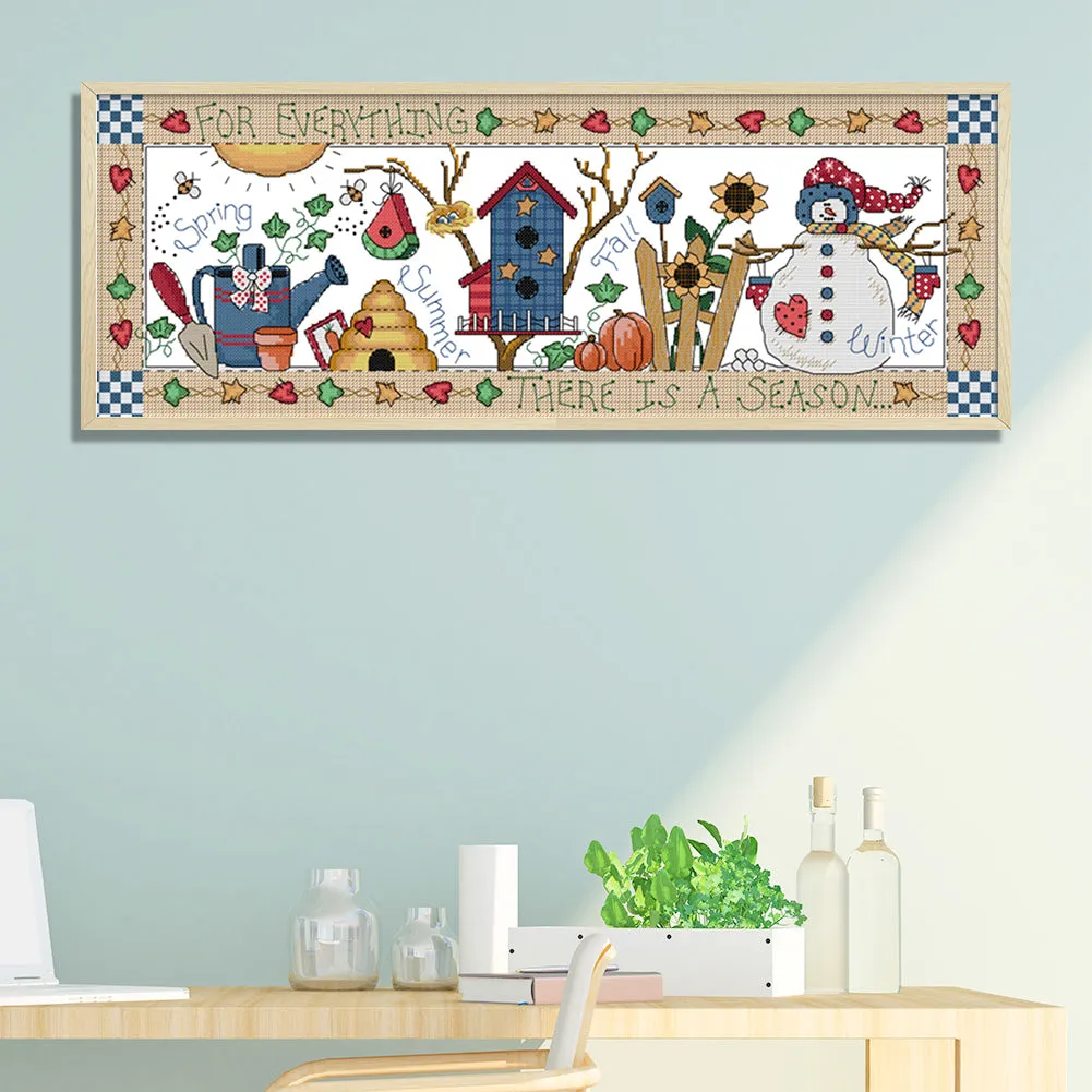 4 Seasons - 14CT Stamped Cross Stitch 54 *22CM