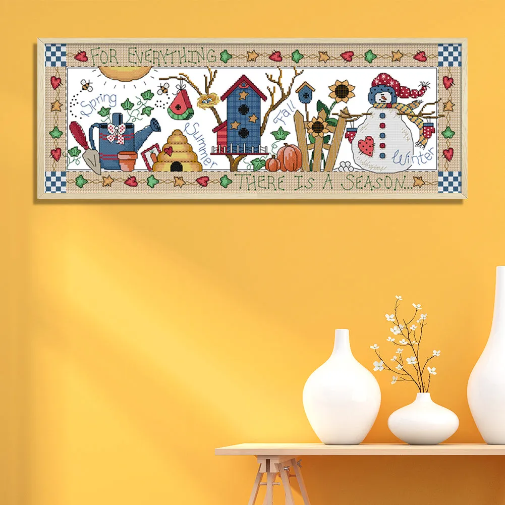 4 Seasons - 14CT Stamped Cross Stitch 54 *22CM