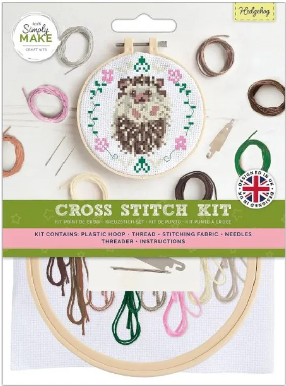 5" Cross Stitch Kit - Hedgehog
