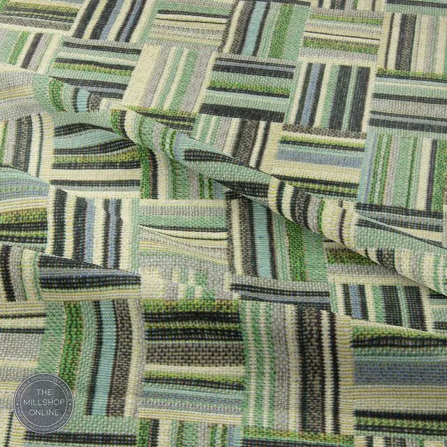 Basket Tapestry Upholstery Fabric - Green