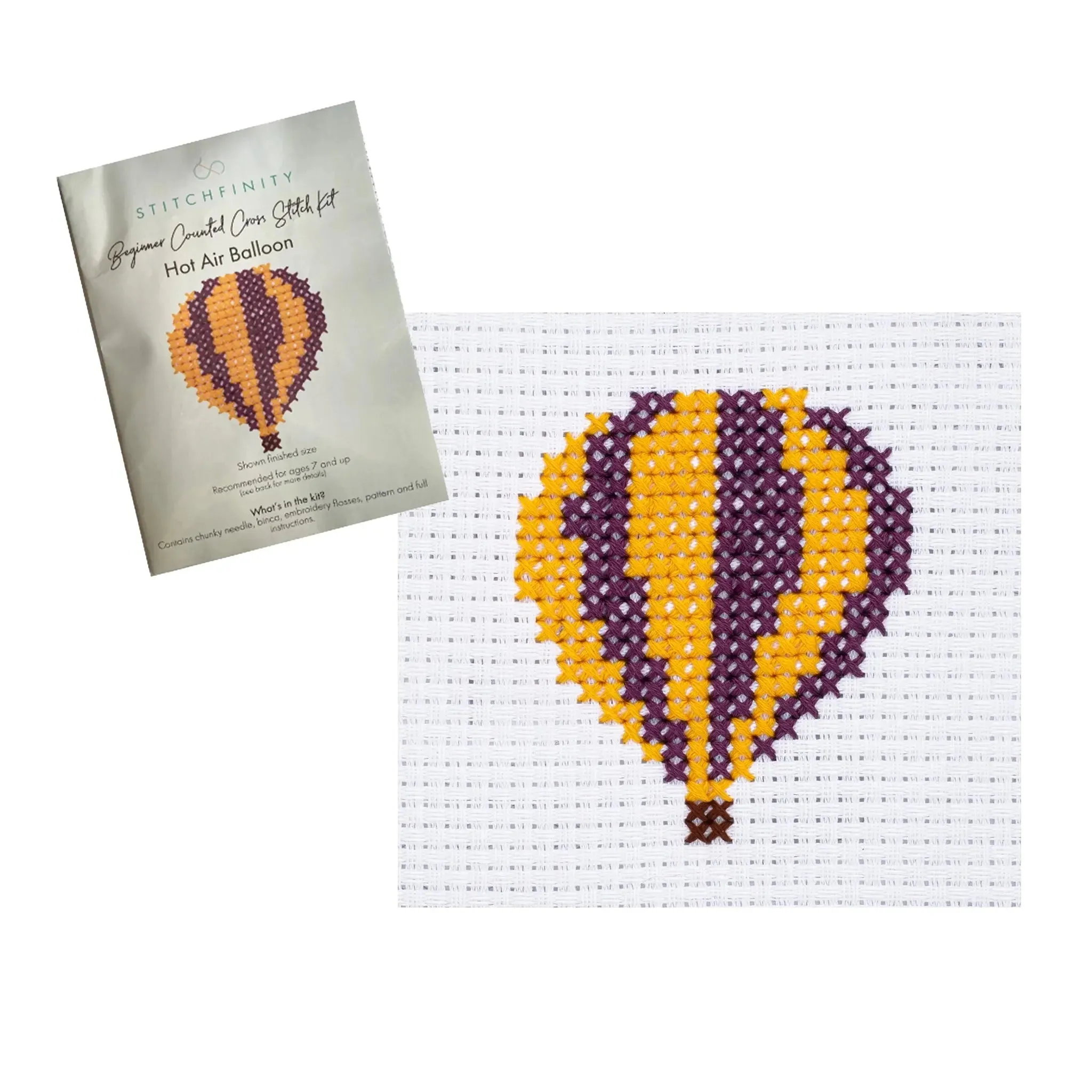 Beginners Cross Stitch Kit - Hot Air Balloon