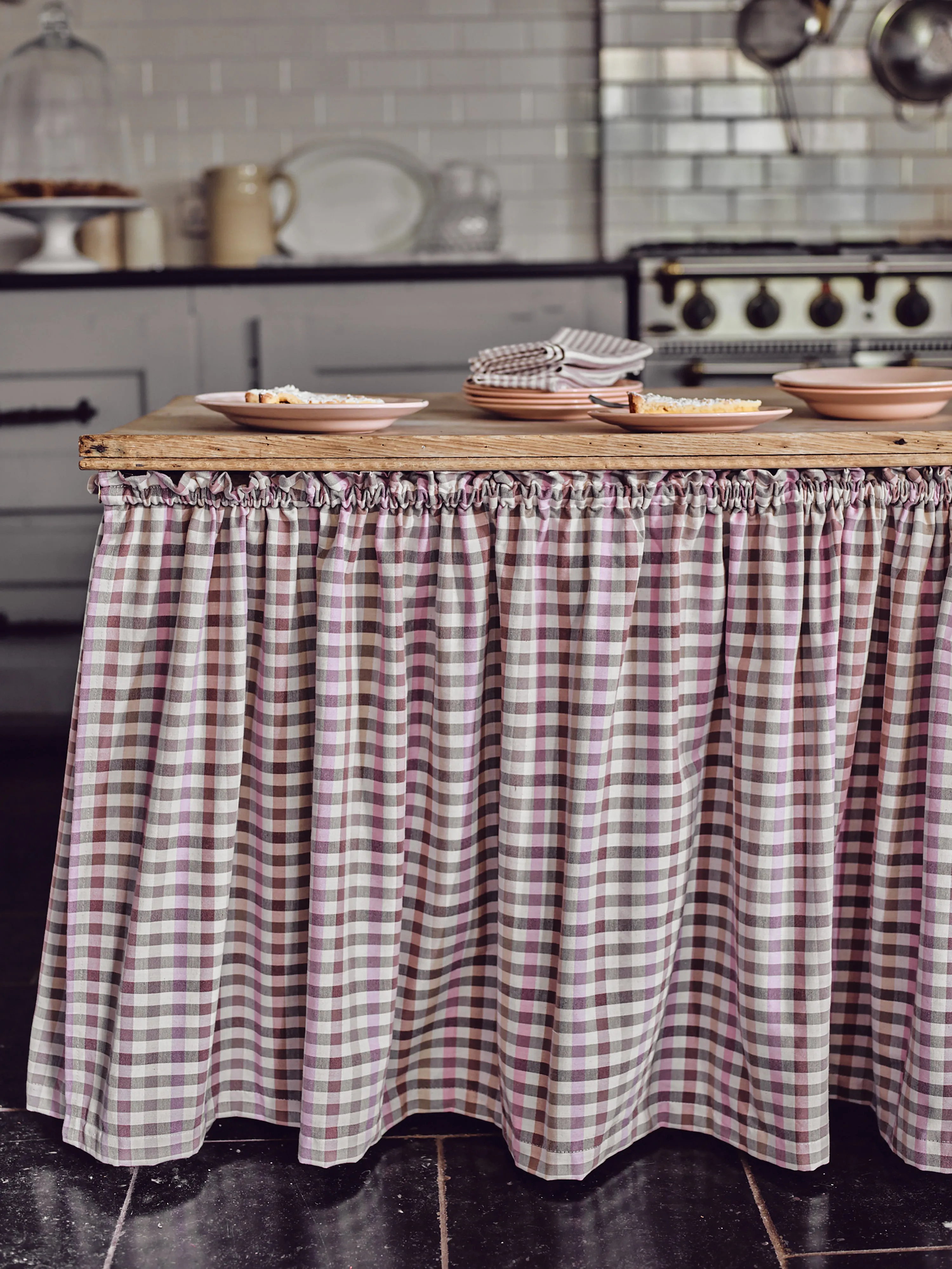 Blind Dresser Check Organic Cotton Dusky Pink