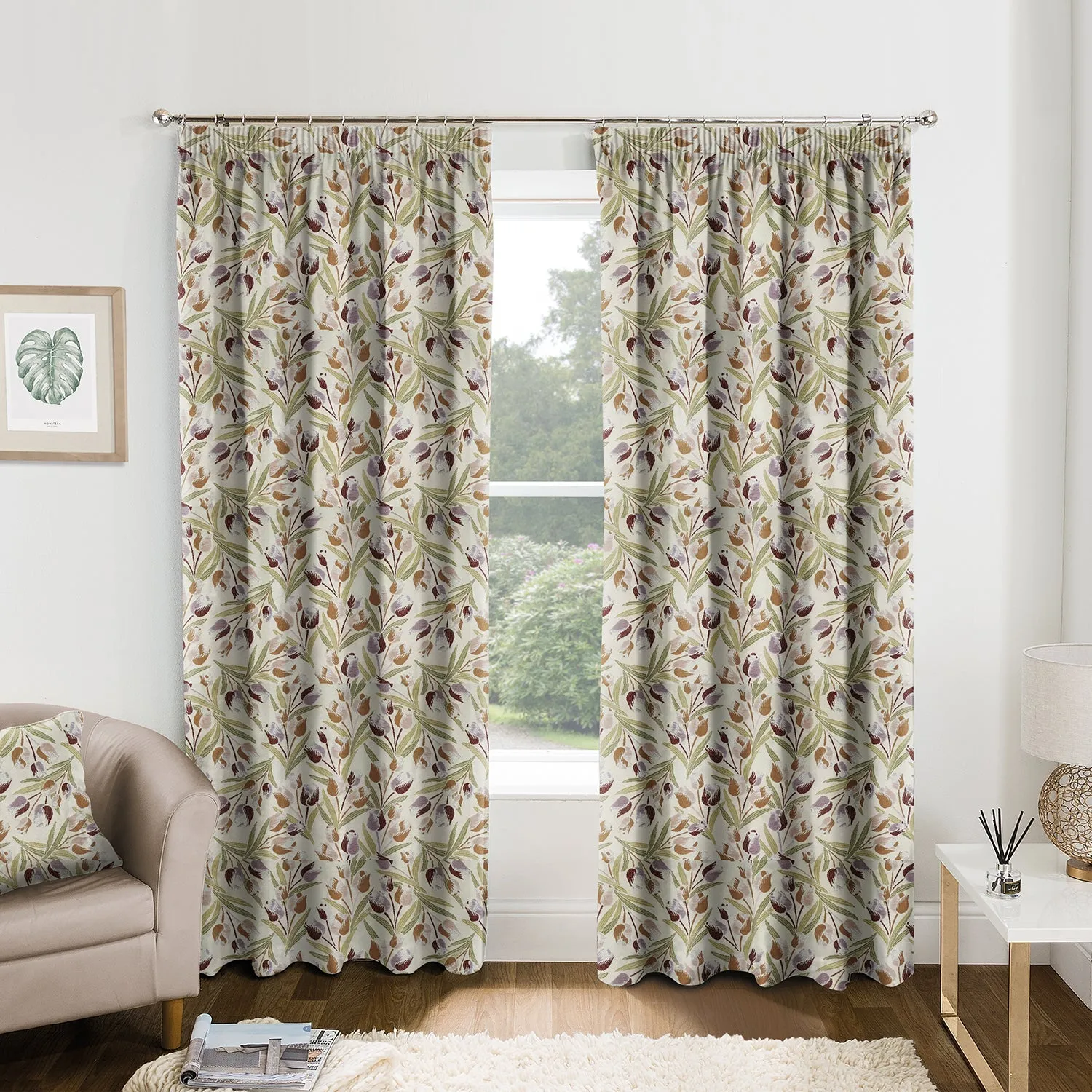 Brisbane Terracotta Floral Made to Measure Curtains