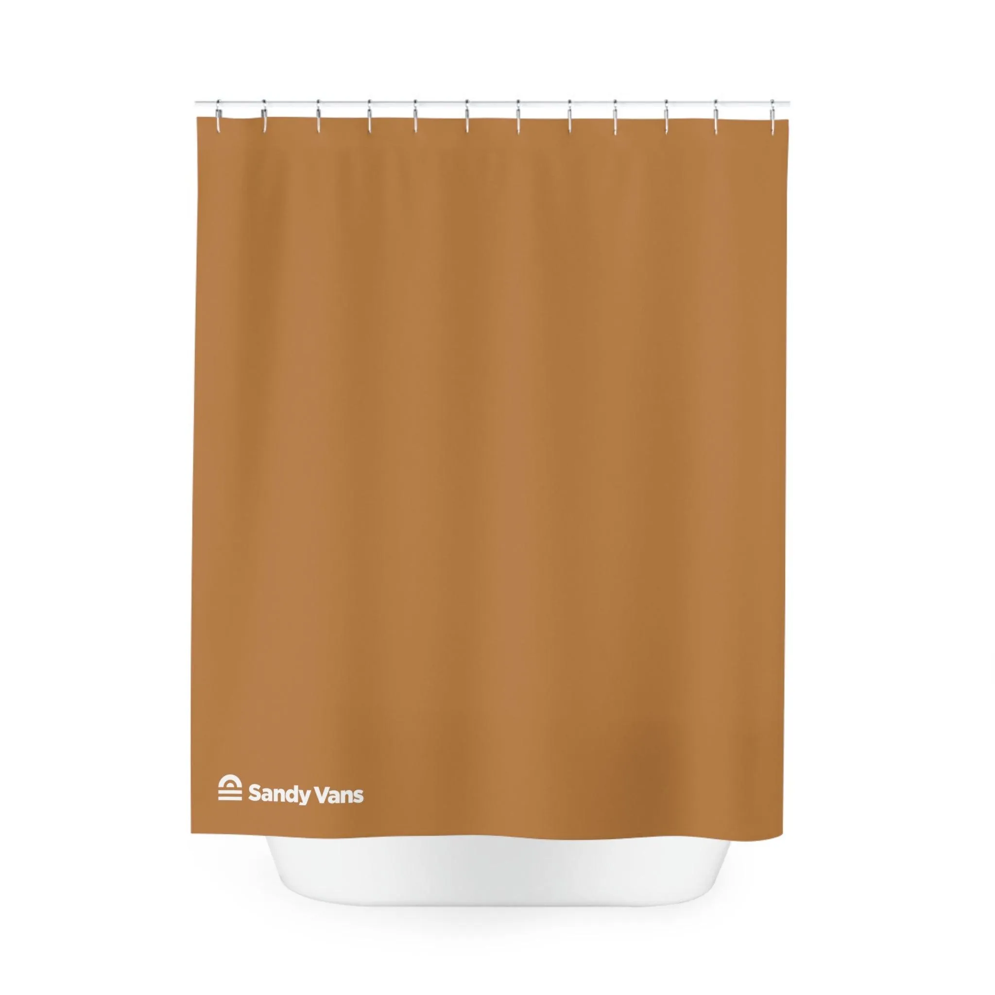 Brown Polyester Shower Curtain
