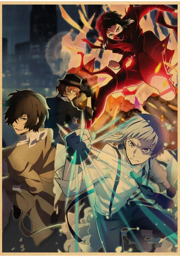 Bungou Stray Dogs Anime Poster 5d Diamond Mosaic Embroidery Cross Stitch Kit 5d Fairy Dust Resin Diamond Painting