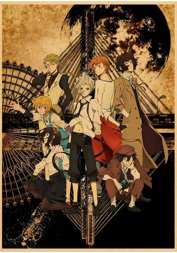 Bungou Stray Dogs Anime Poster 5d Diamond Mosaic Embroidery Cross Stitch Kit 5d Fairy Dust Resin Diamond Painting