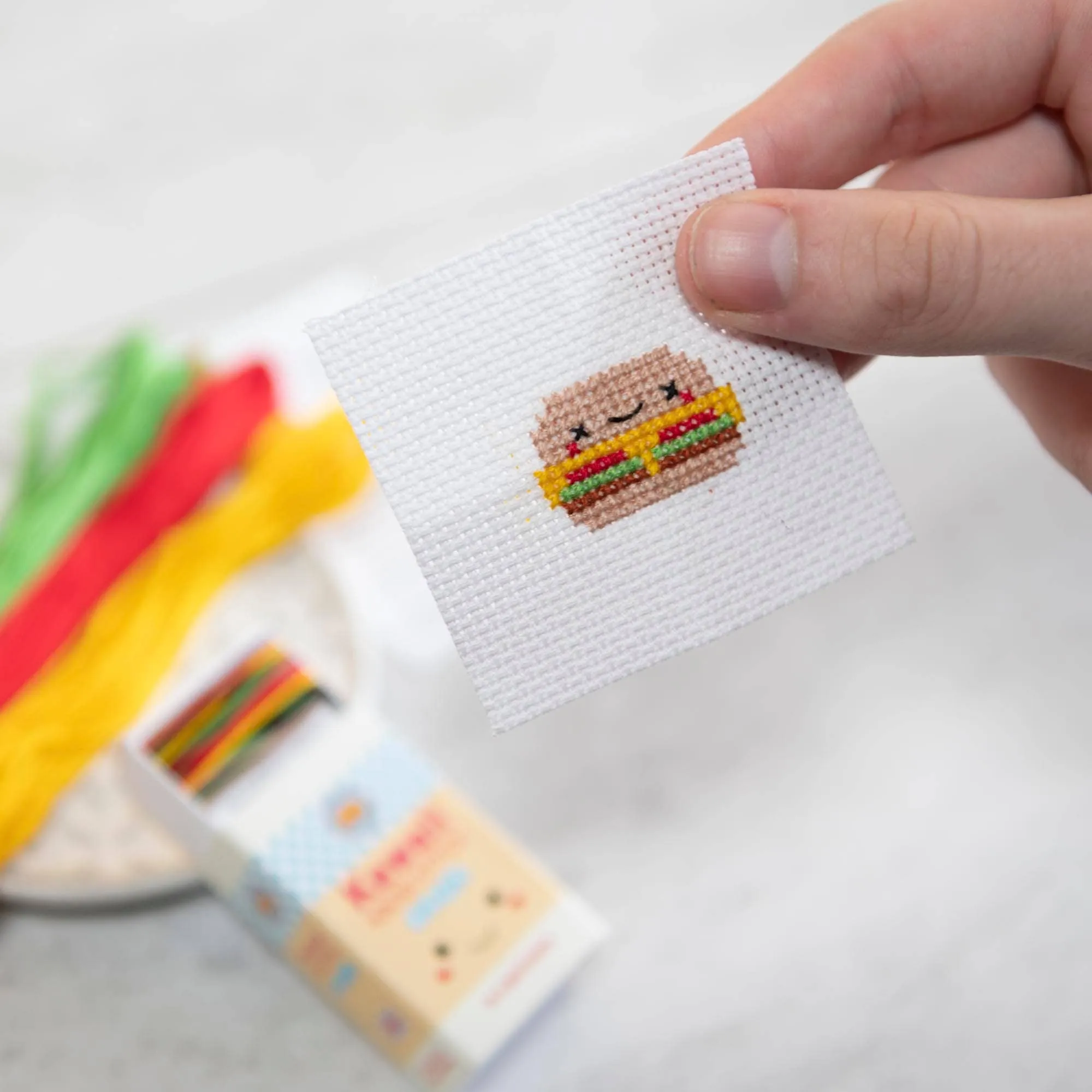 Burger Mini Cross Stitch Kit