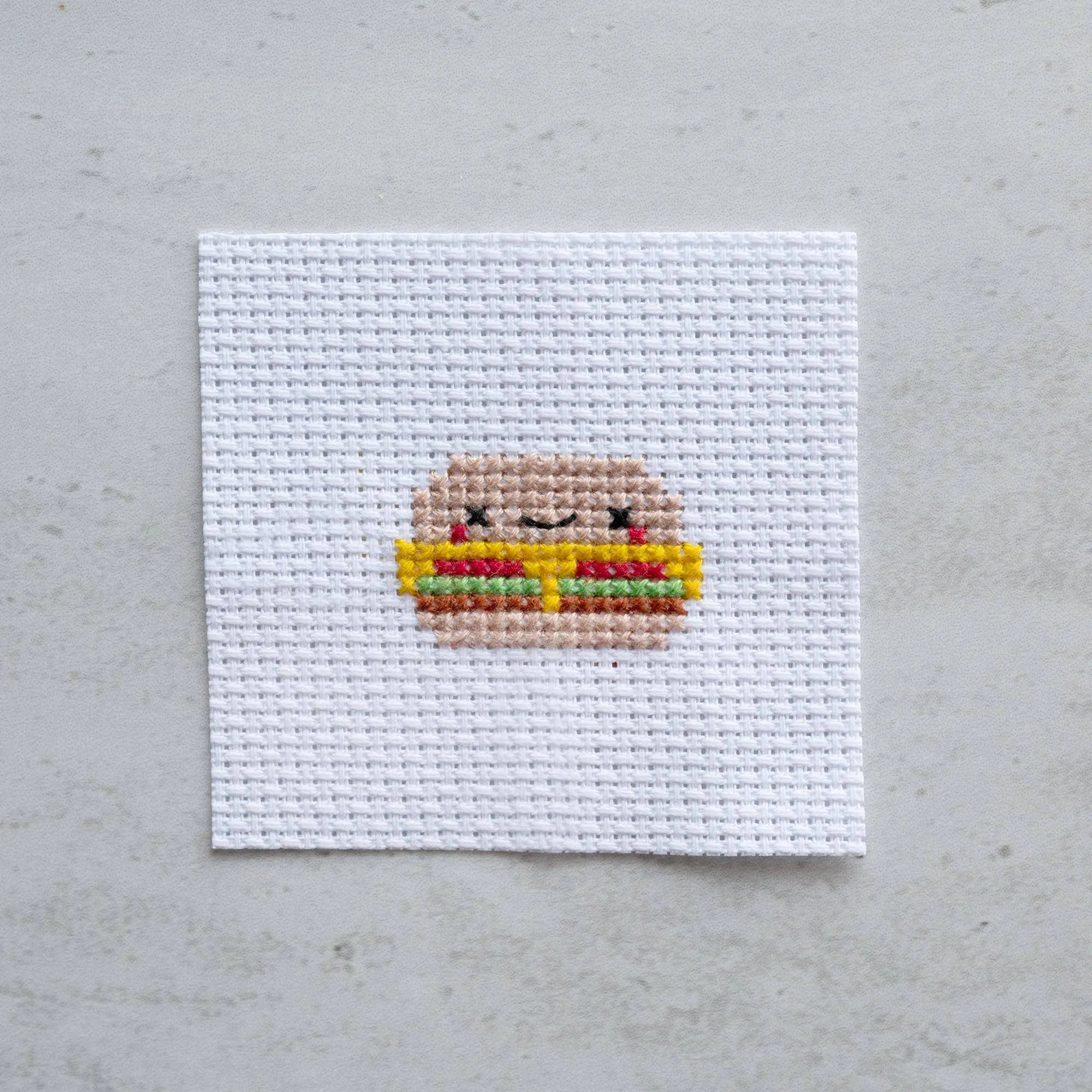 Burger Mini Cross Stitch Kit
