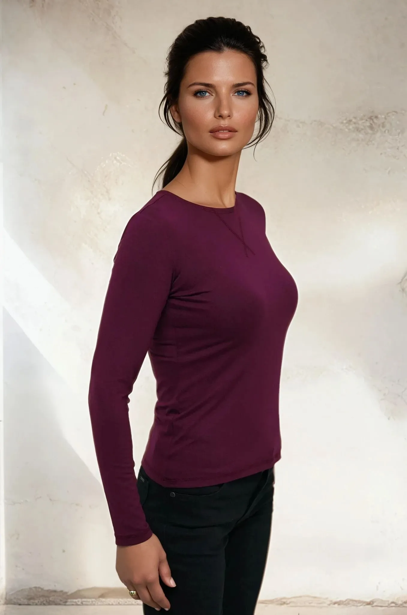 Burgundy Long Sleeve Tee
