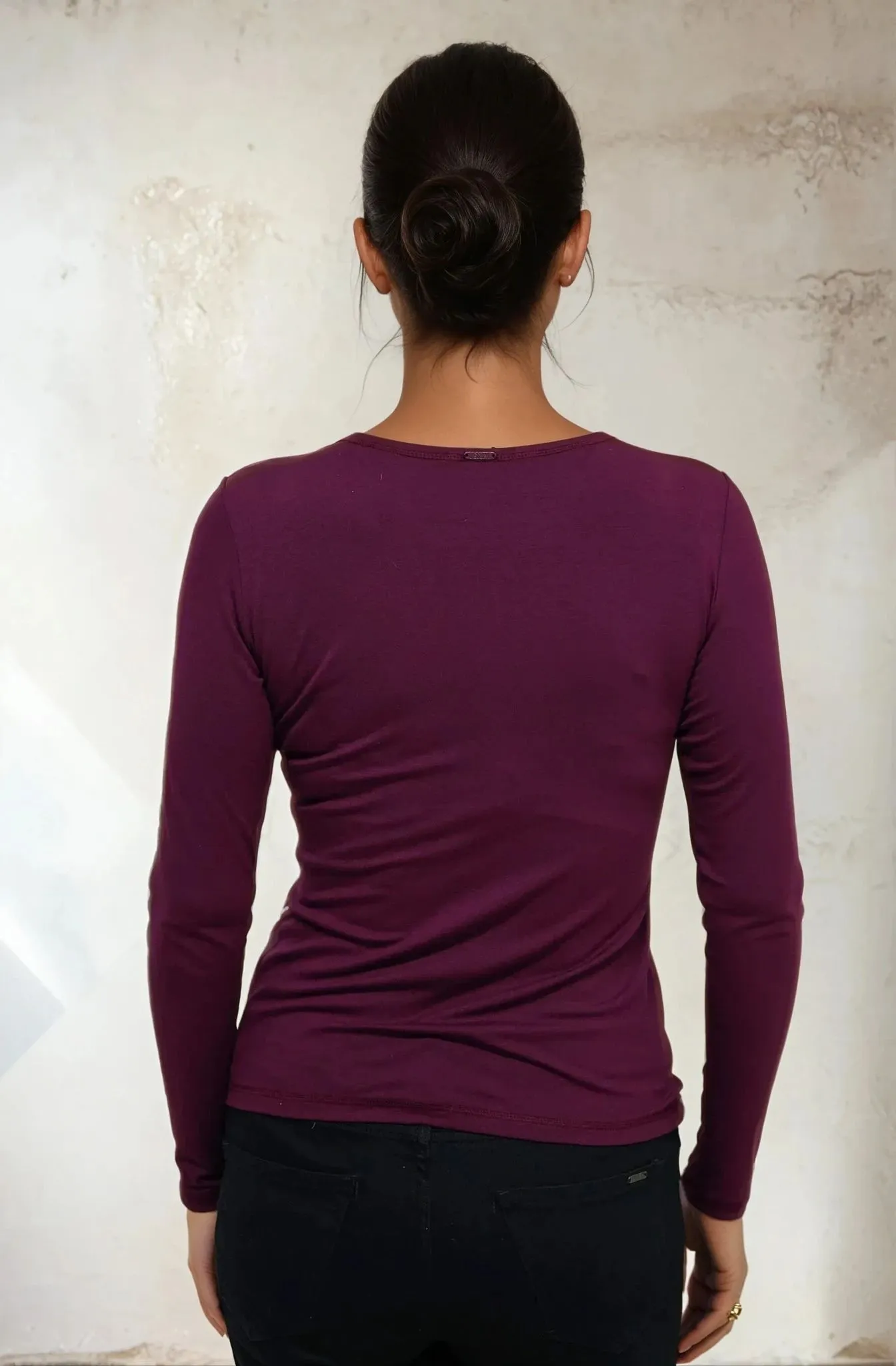 Burgundy Long Sleeve Tee