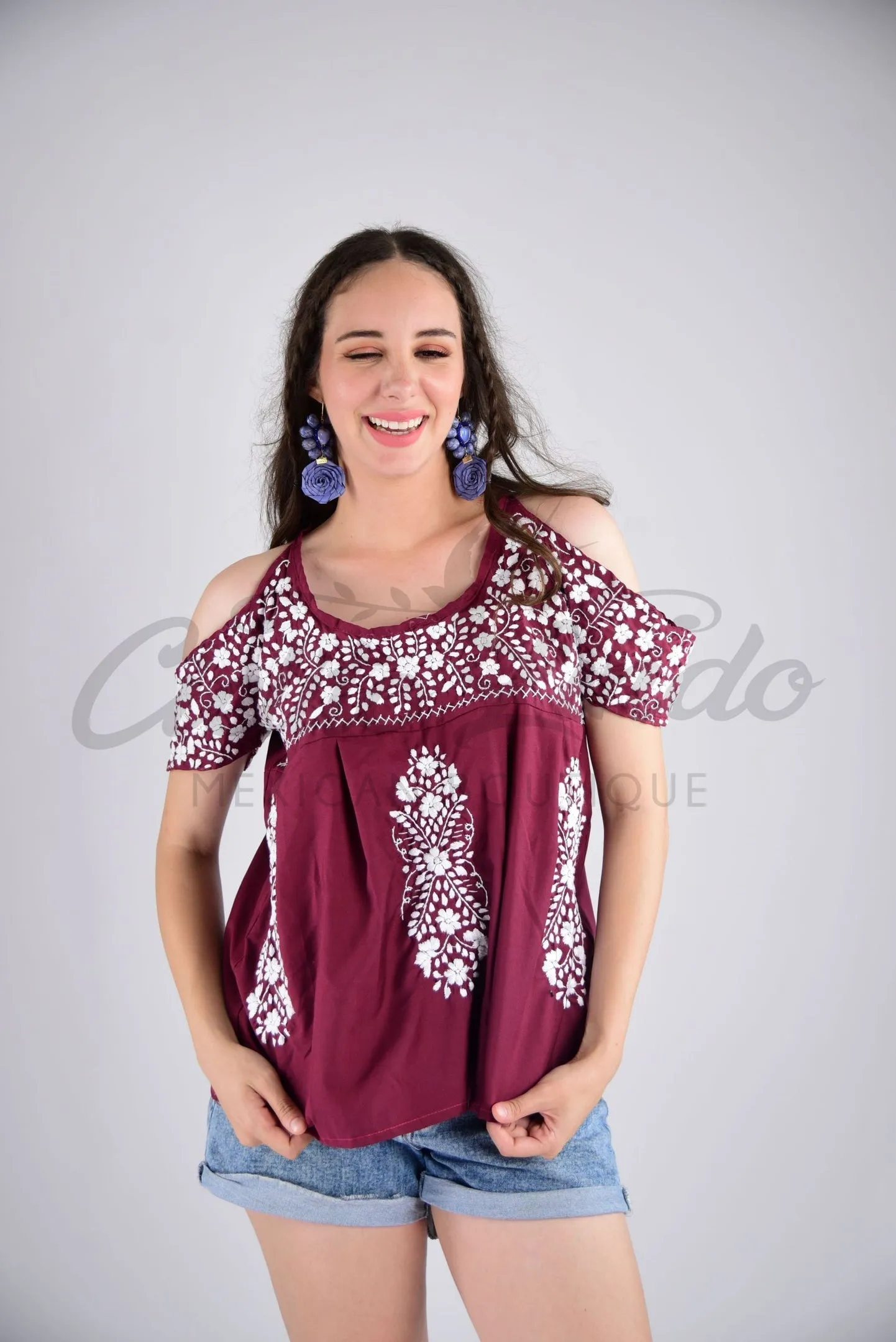 Cancun Cold Shoulder Blouse Texas A&M Aggies