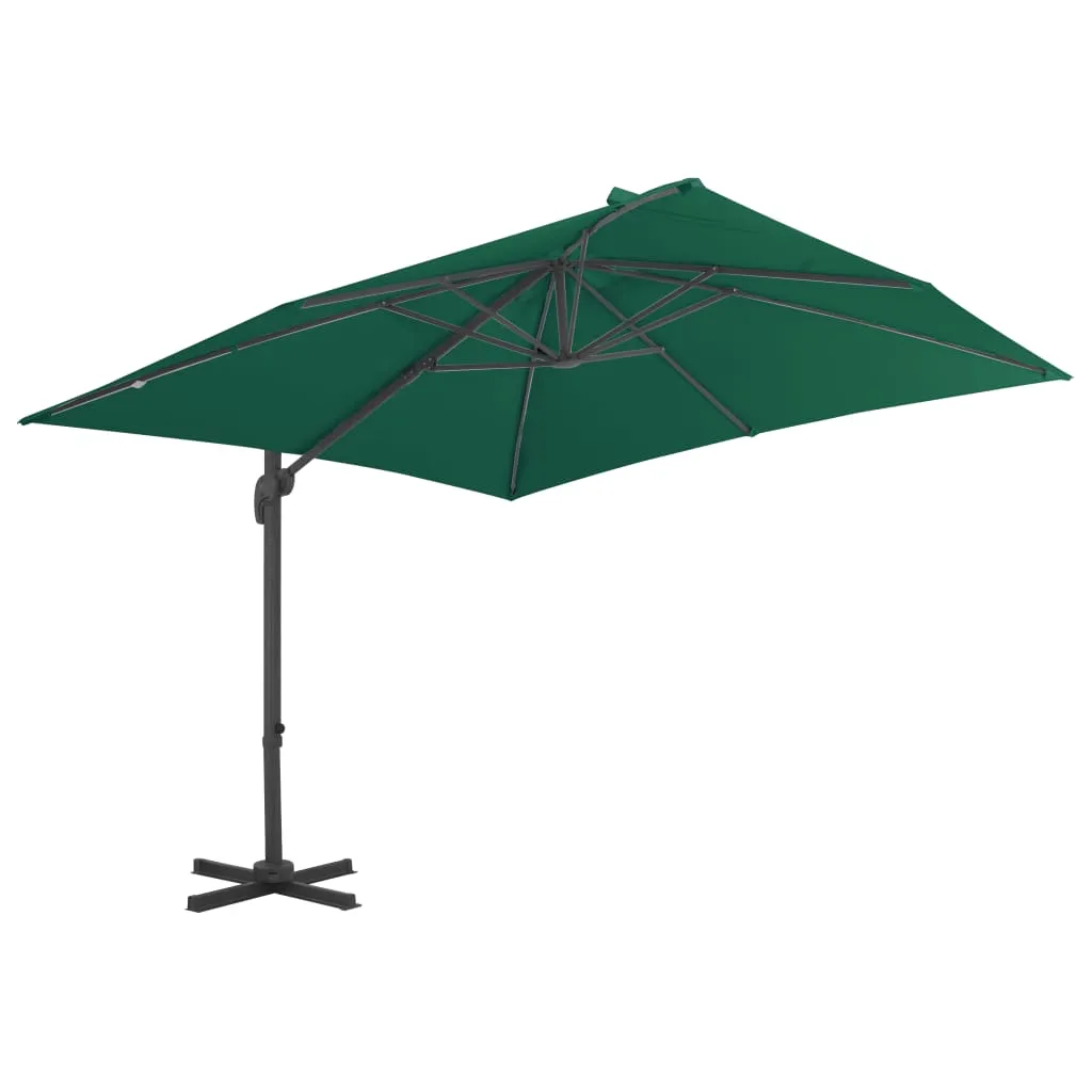 Cantilever Umbrella with Aluminium Pole Green 300x300 cm