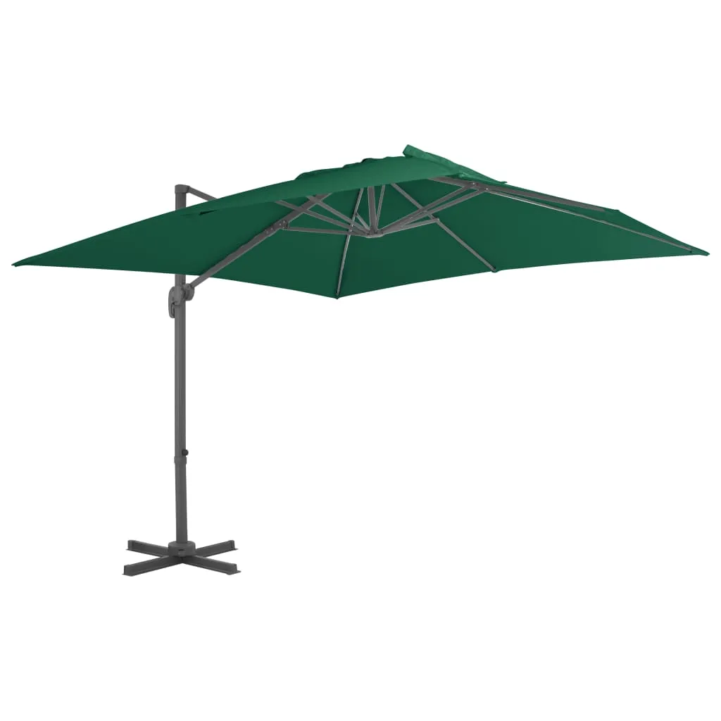 Cantilever Umbrella with Aluminium Pole Green 300x300 cm