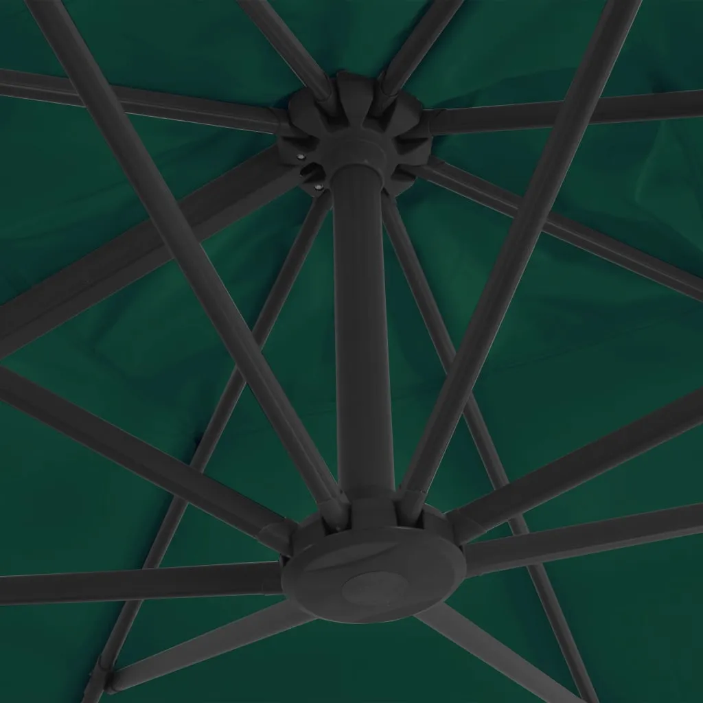 Cantilever Umbrella with Aluminium Pole Green 300x300 cm