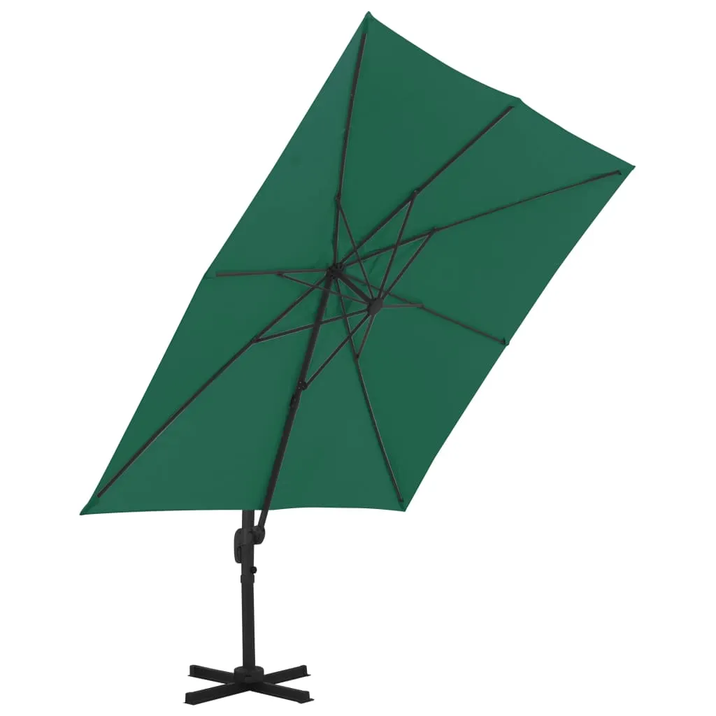 Cantilever Umbrella with Aluminium Pole Green 300x300 cm