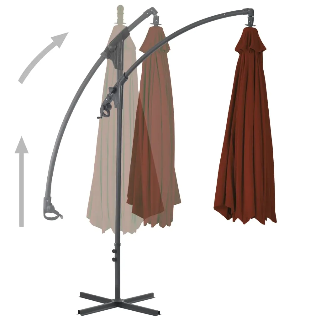 Cantilever Umbrella with Steel Pole 300 cm Terracotta