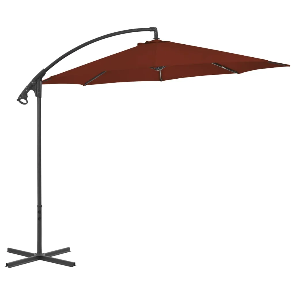 Cantilever Umbrella with Steel Pole 300 cm Terracotta