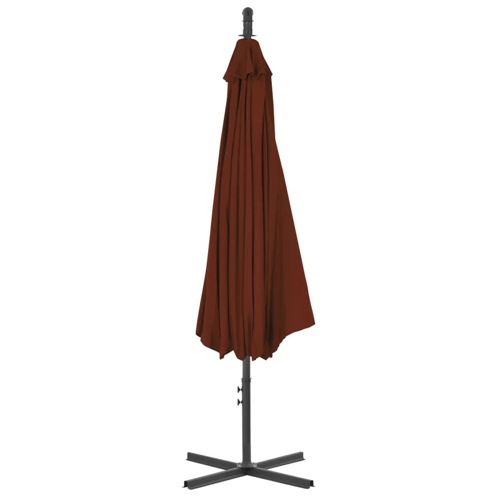 Cantilever Umbrella with Steel Pole 300 cm Terracotta