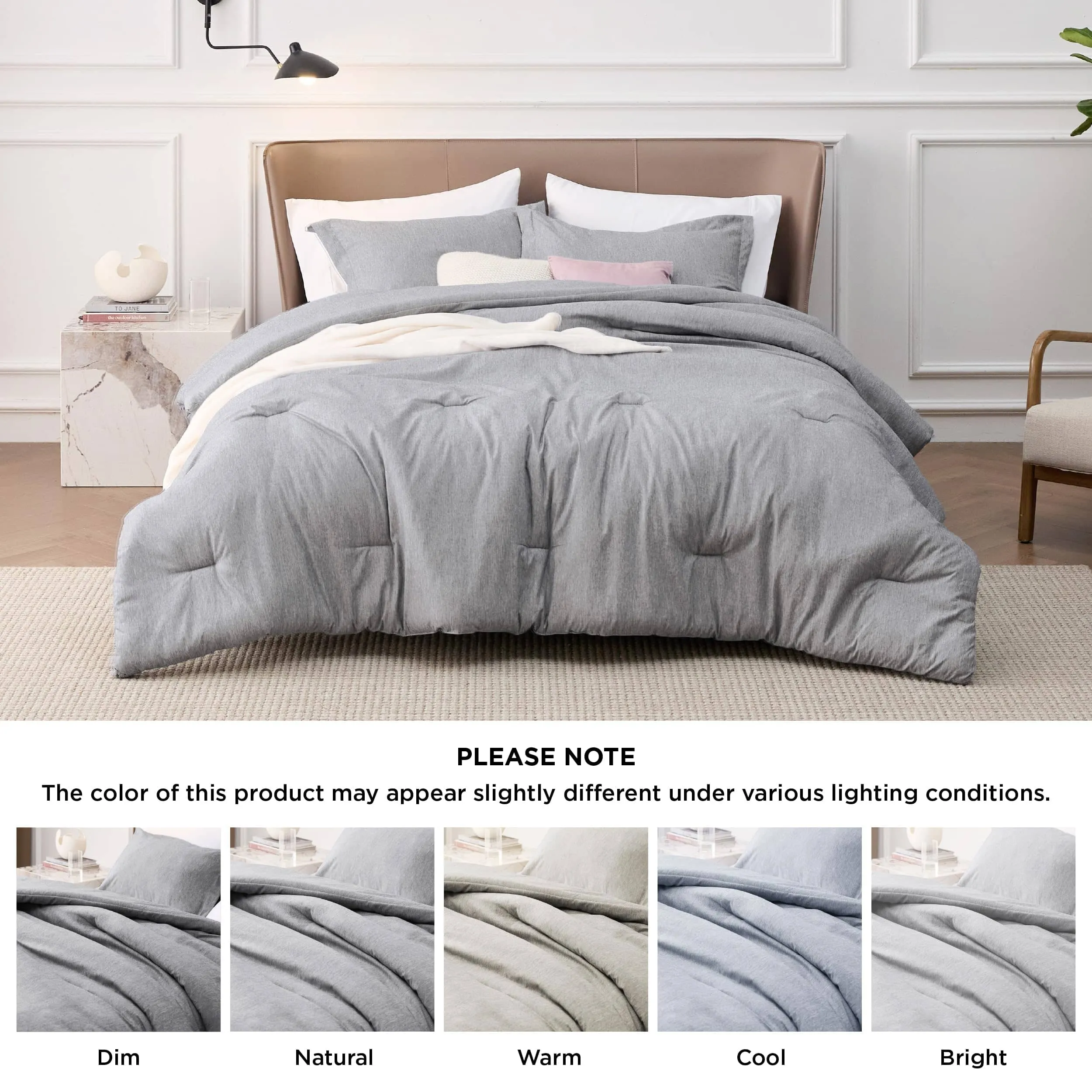 Cationic Dyeing Comforter Set with Pillow Shams