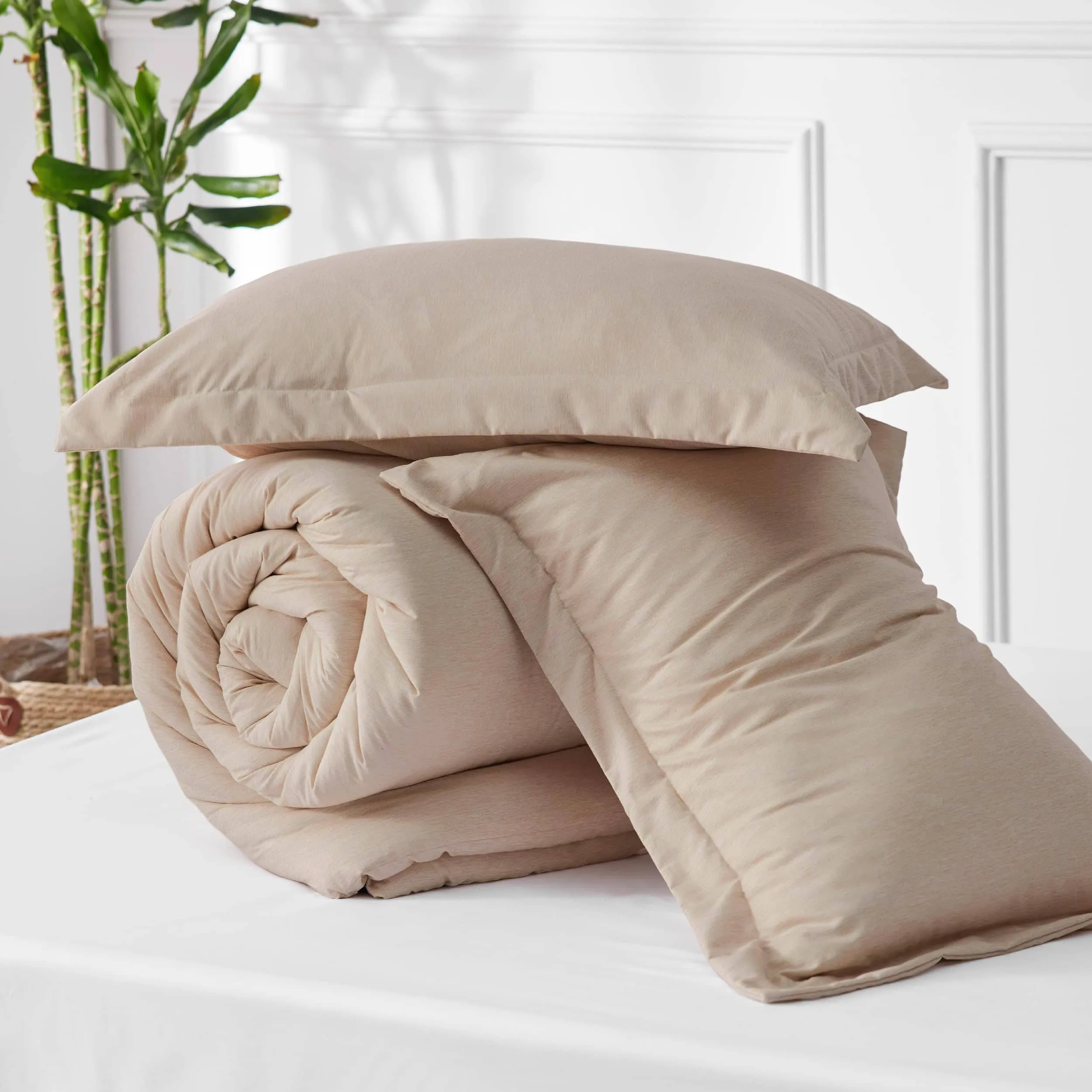 Cationic Dyeing Comforter Set with Pillow Shams