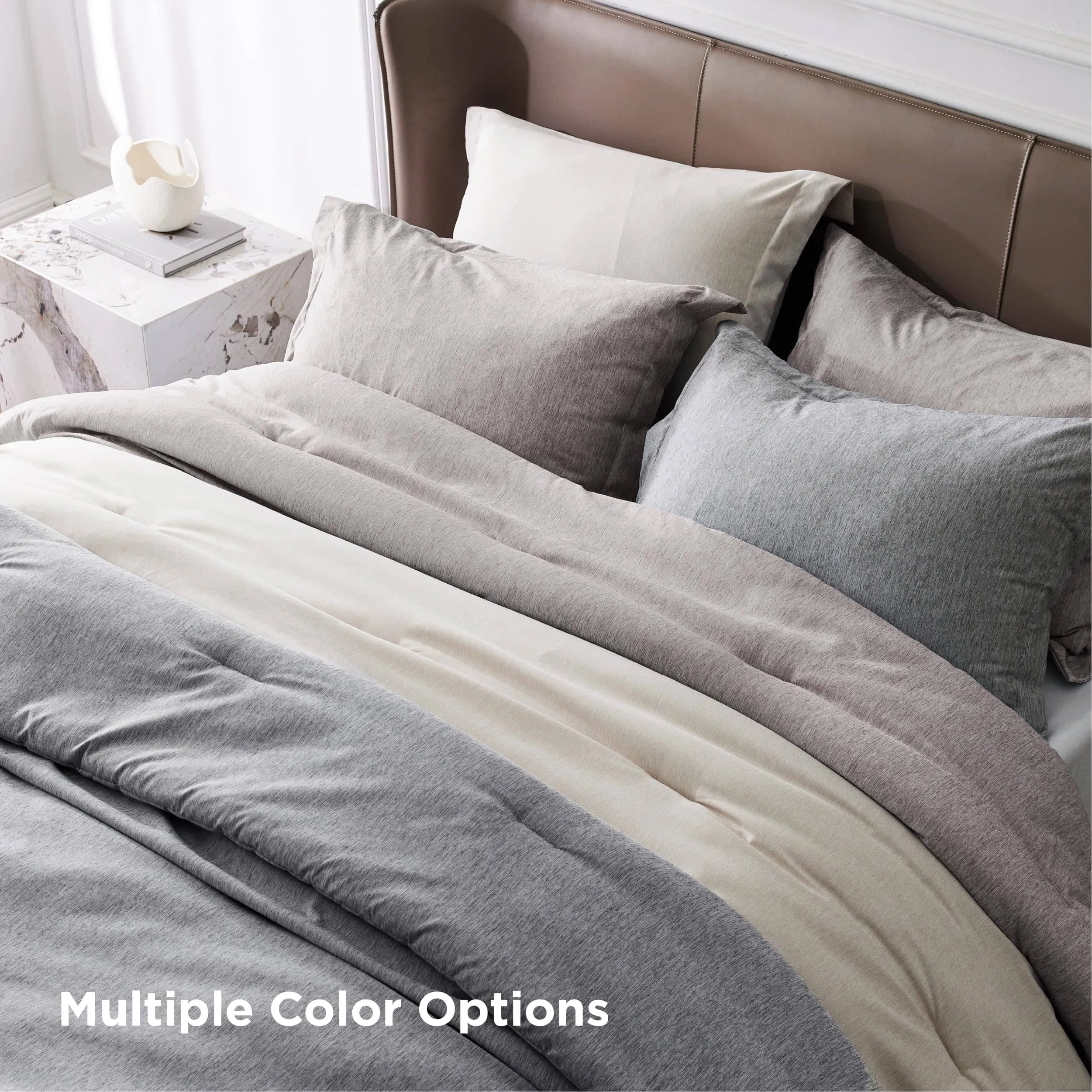 Cationic Dyeing Comforter Set with Pillow Shams