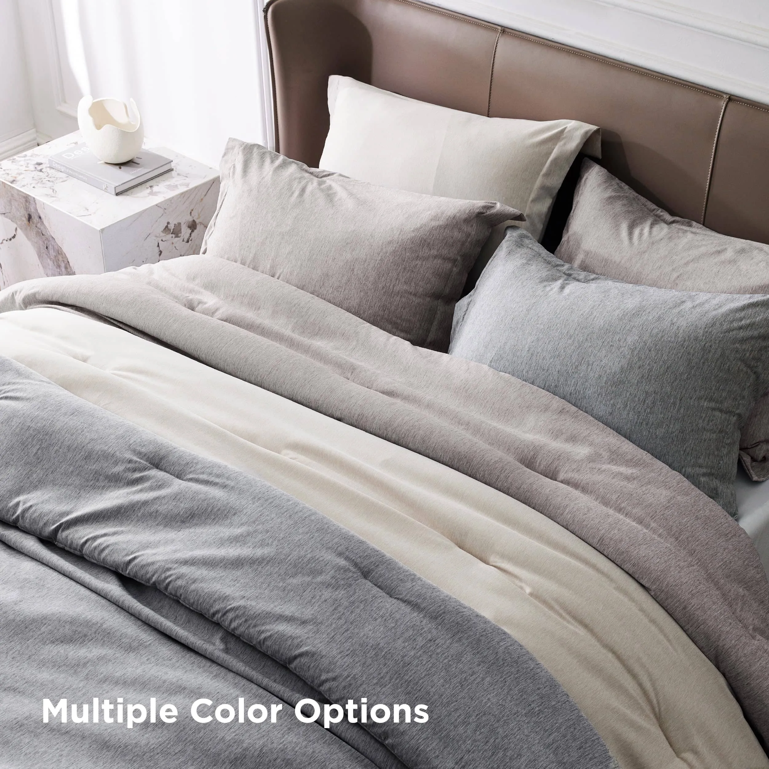 Cationic Dyeing Comforter Set with Pillow Shams