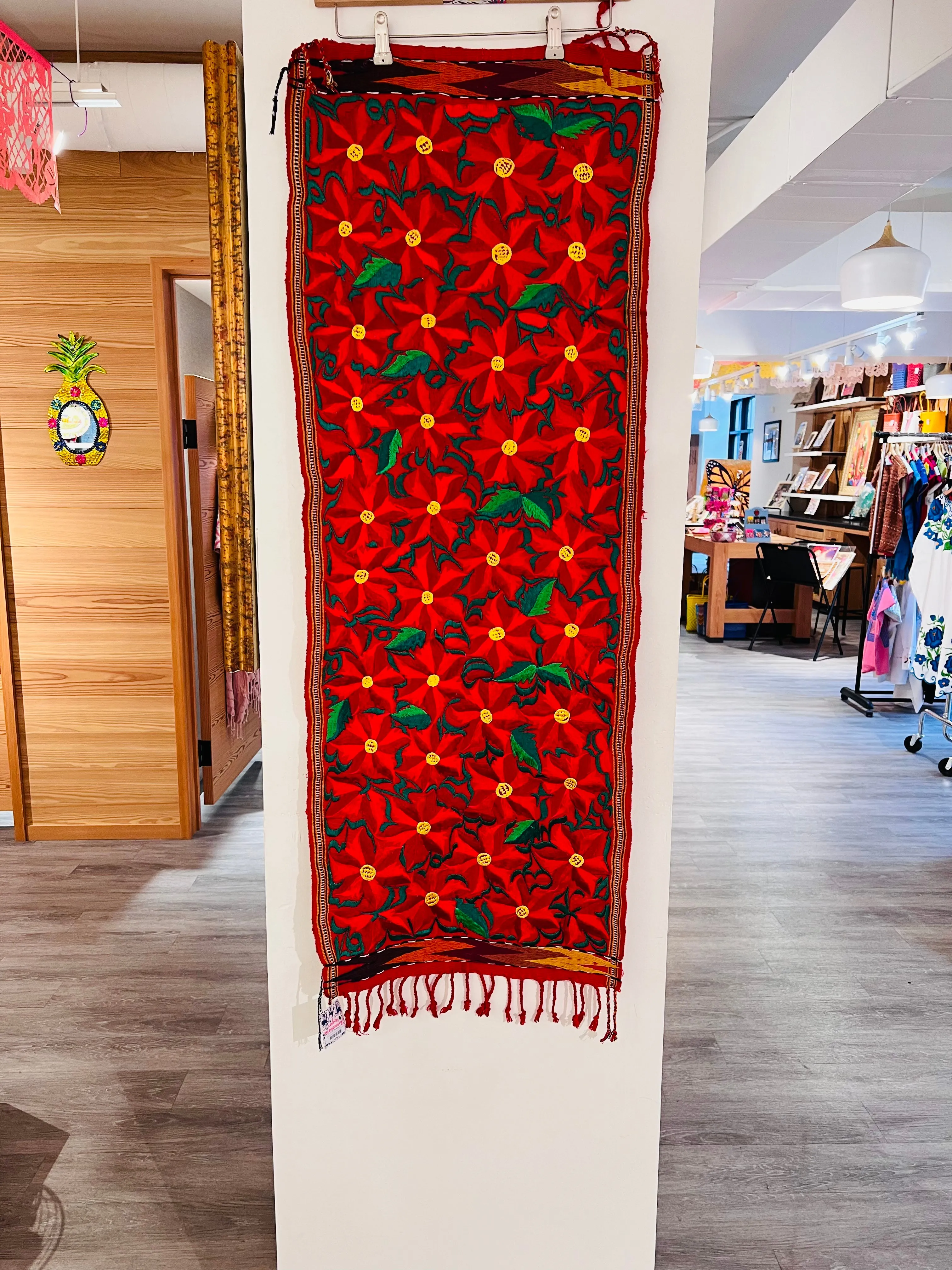 Christmas  Poinsettias  Guatemalan Table Runner