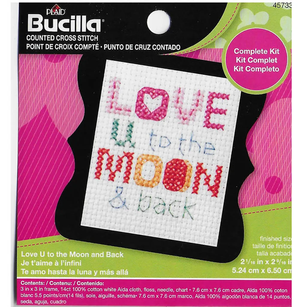 Counted Cross Stitch Mini Love You to the Moon & Back