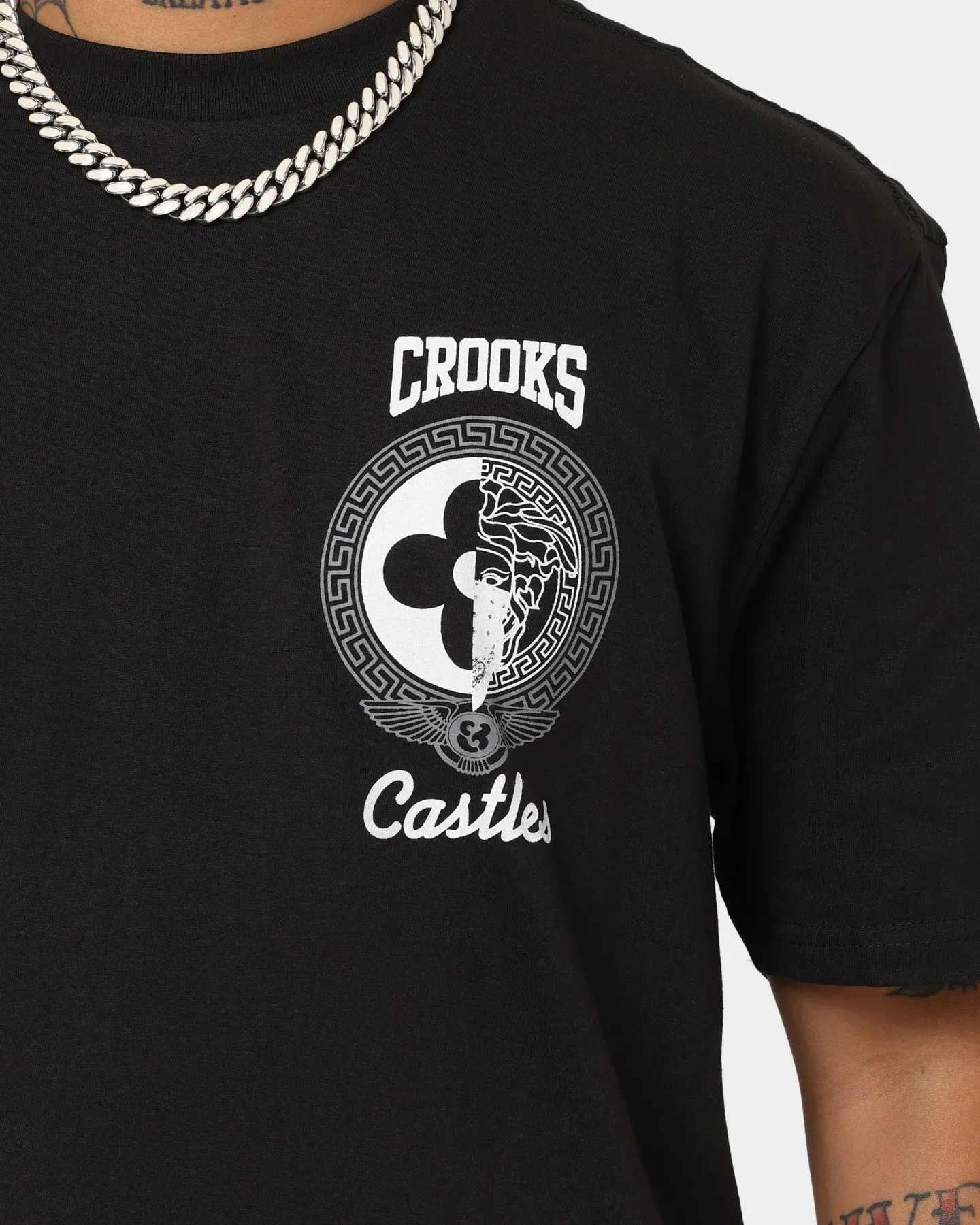 Crooks & Castles Half Medusa Wings T-Shirt Black