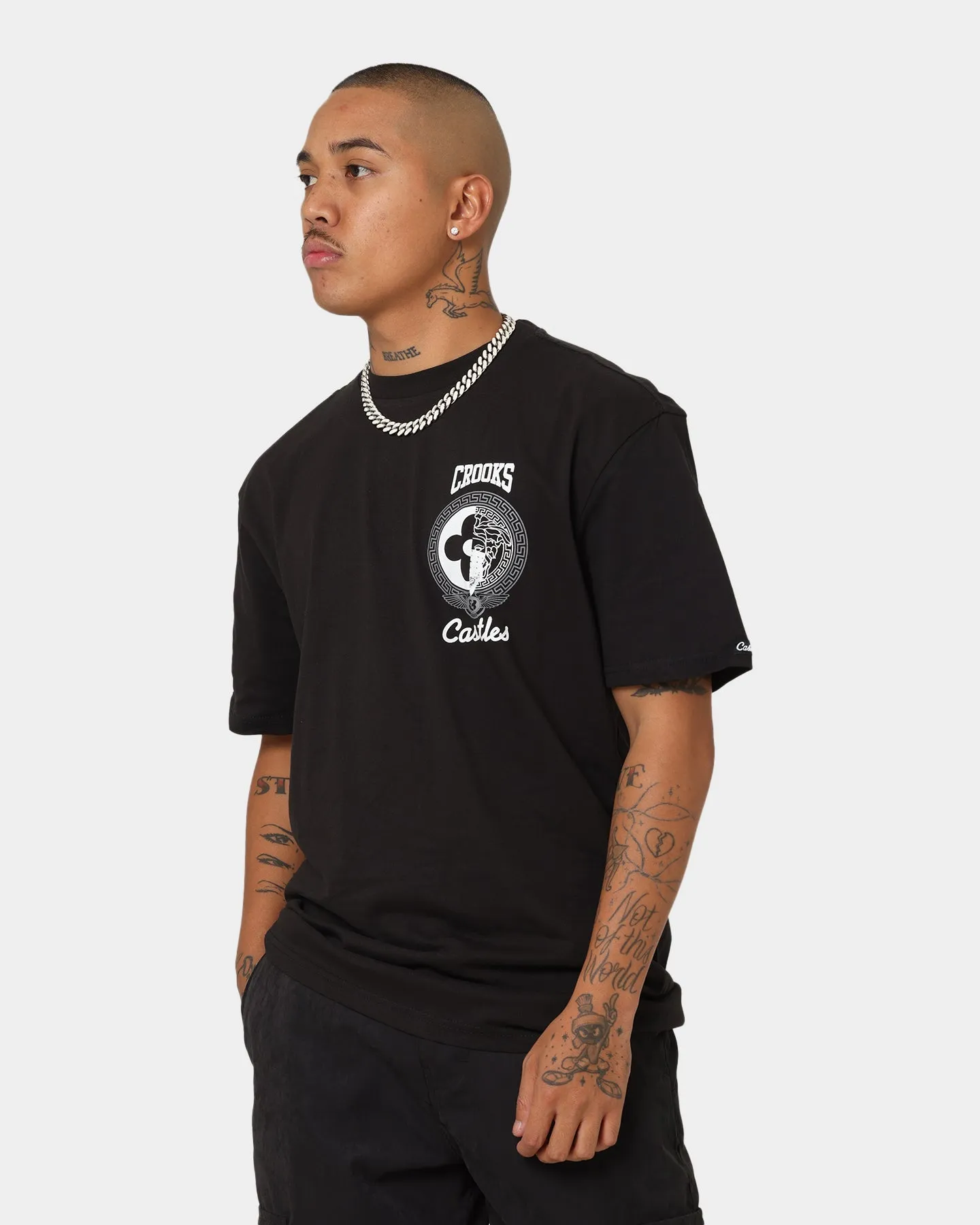 Crooks & Castles Half Medusa Wings T-Shirt Black