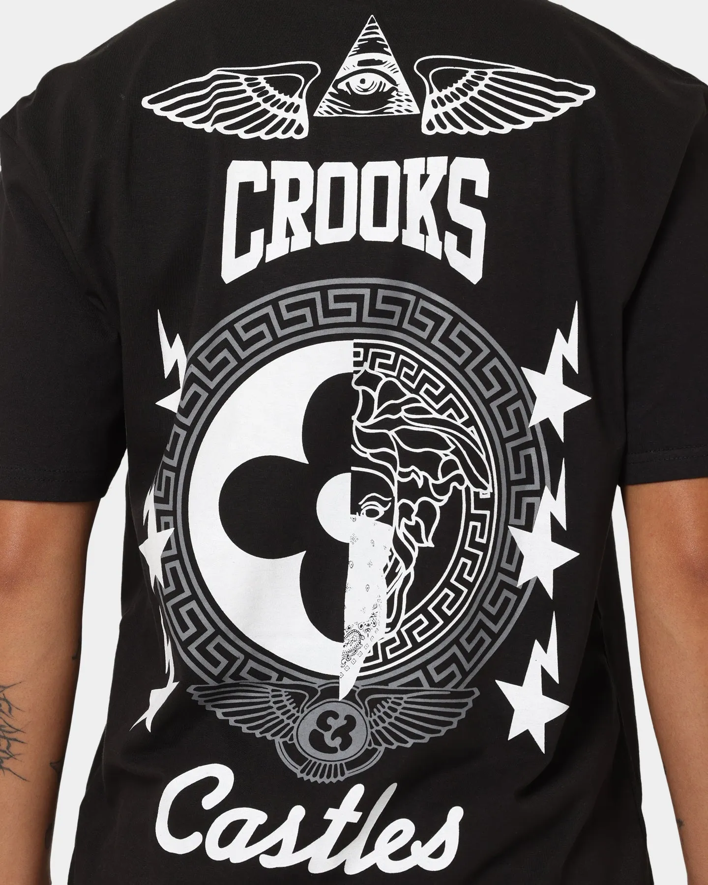 Crooks & Castles Half Medusa Wings T-Shirt Black