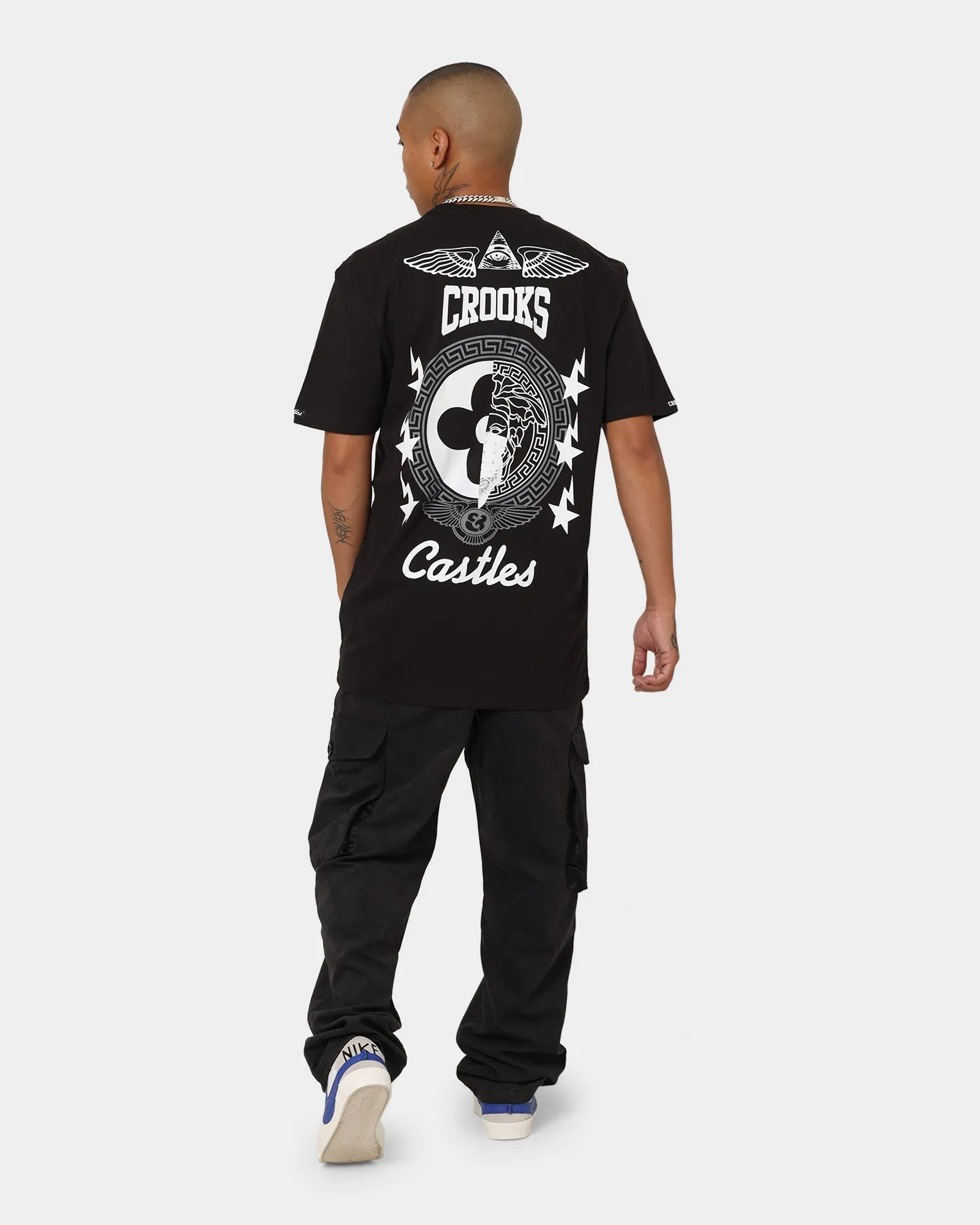 Crooks & Castles Half Medusa Wings T-Shirt Black