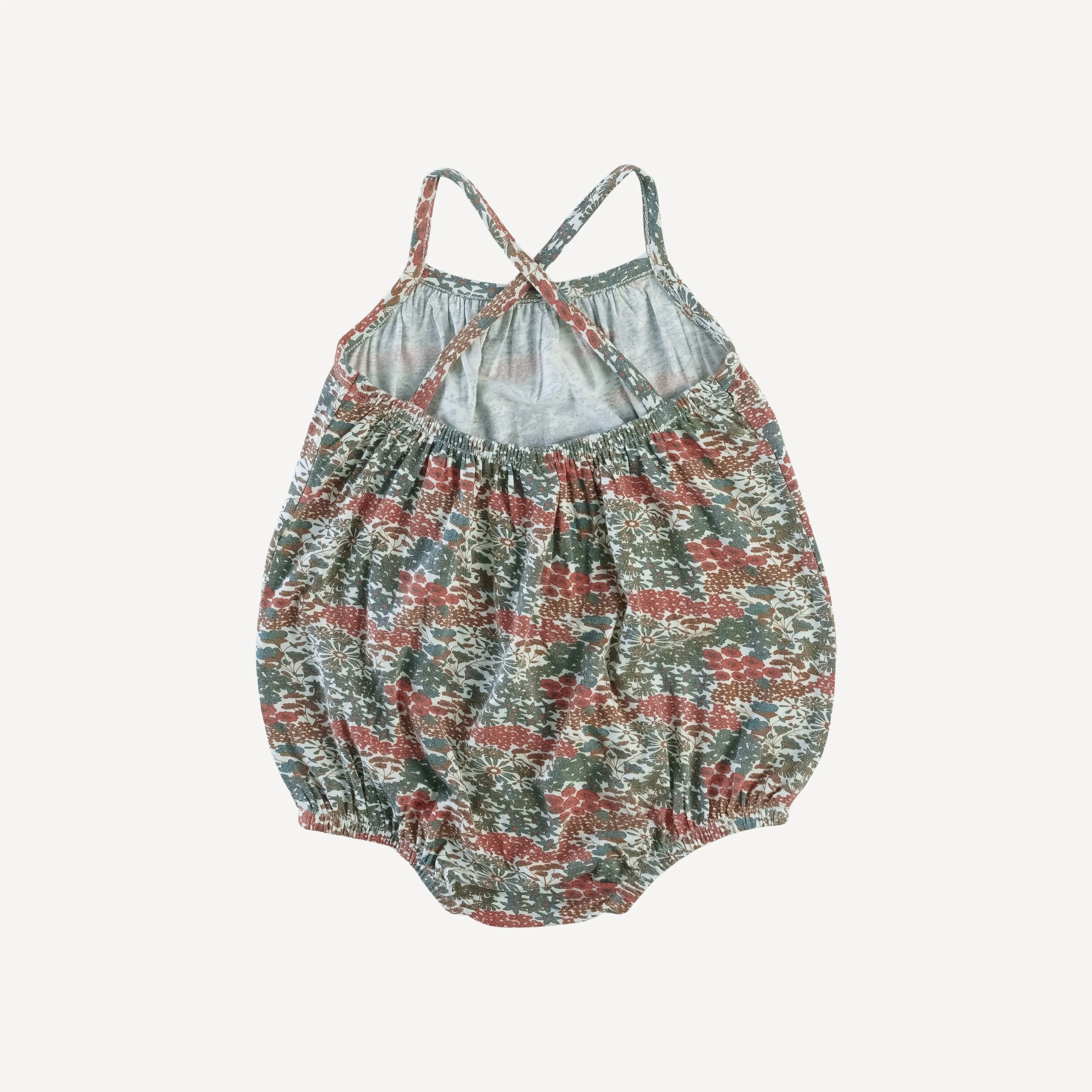 cross back spaghetti strap bubble | blue ditsy garden | lenzing modal
