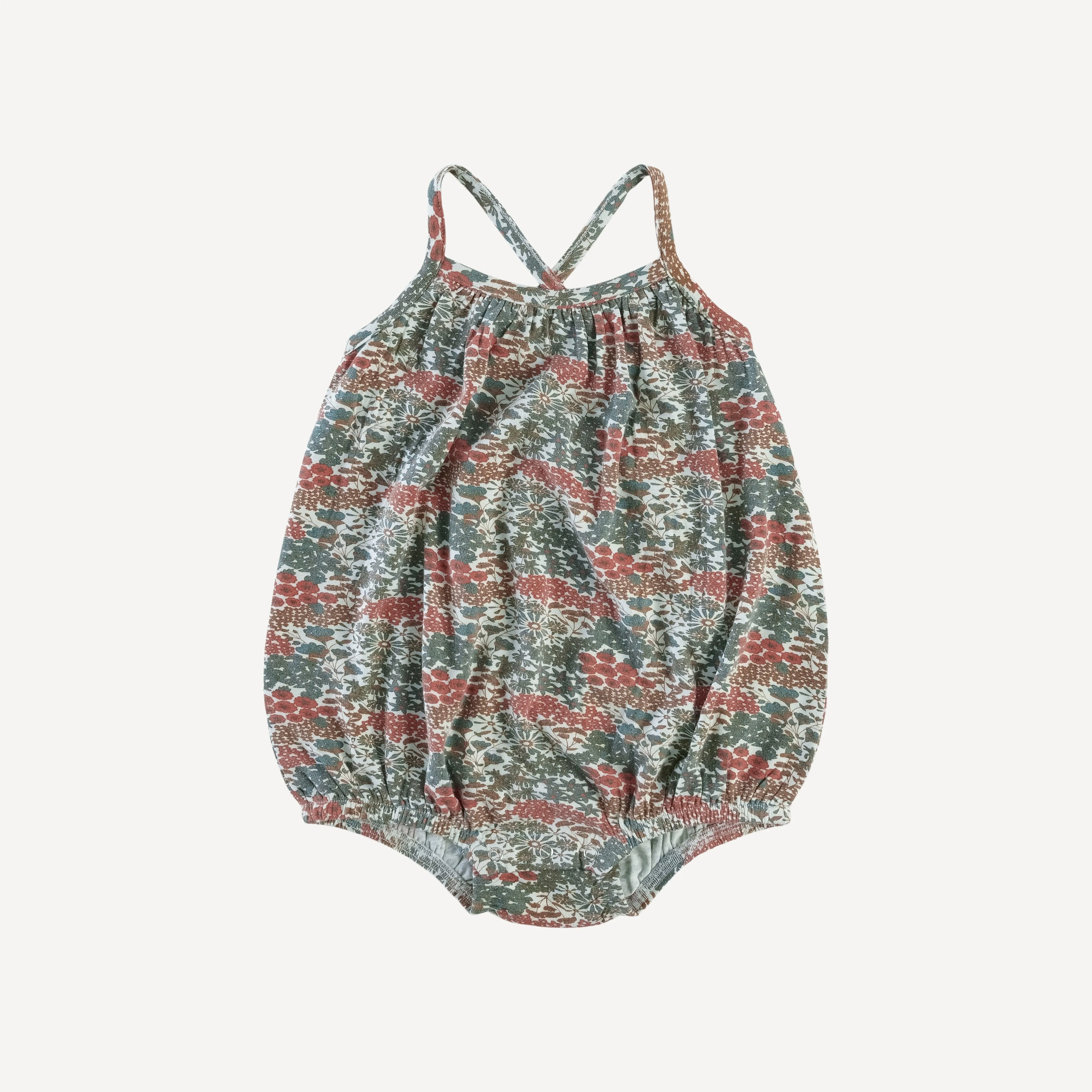 cross back spaghetti strap bubble | blue ditsy garden | lenzing modal