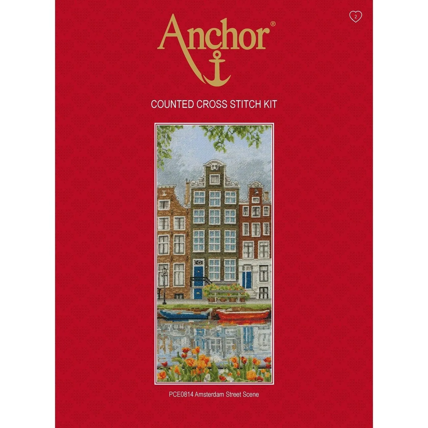 Anchor Amsterdam Street Scene Cross Stitch Kit - High-Quality, Detailed Embroidery Design