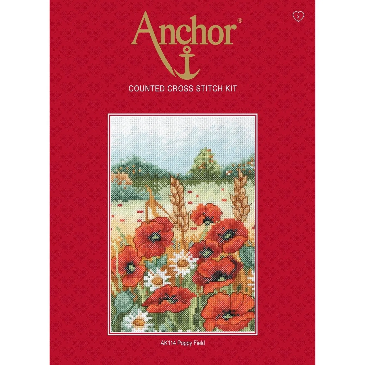 Cross Stitch Kit Anchor - Poppy Field