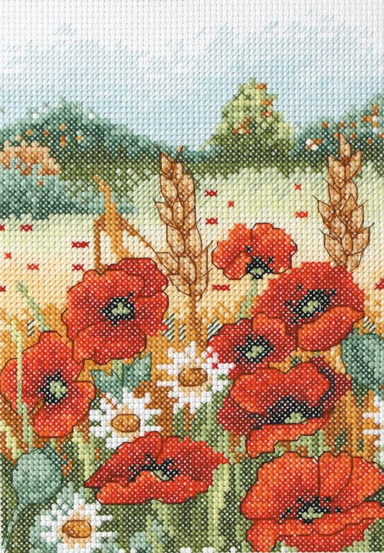 Cross Stitch Kit Anchor - Poppy Field
