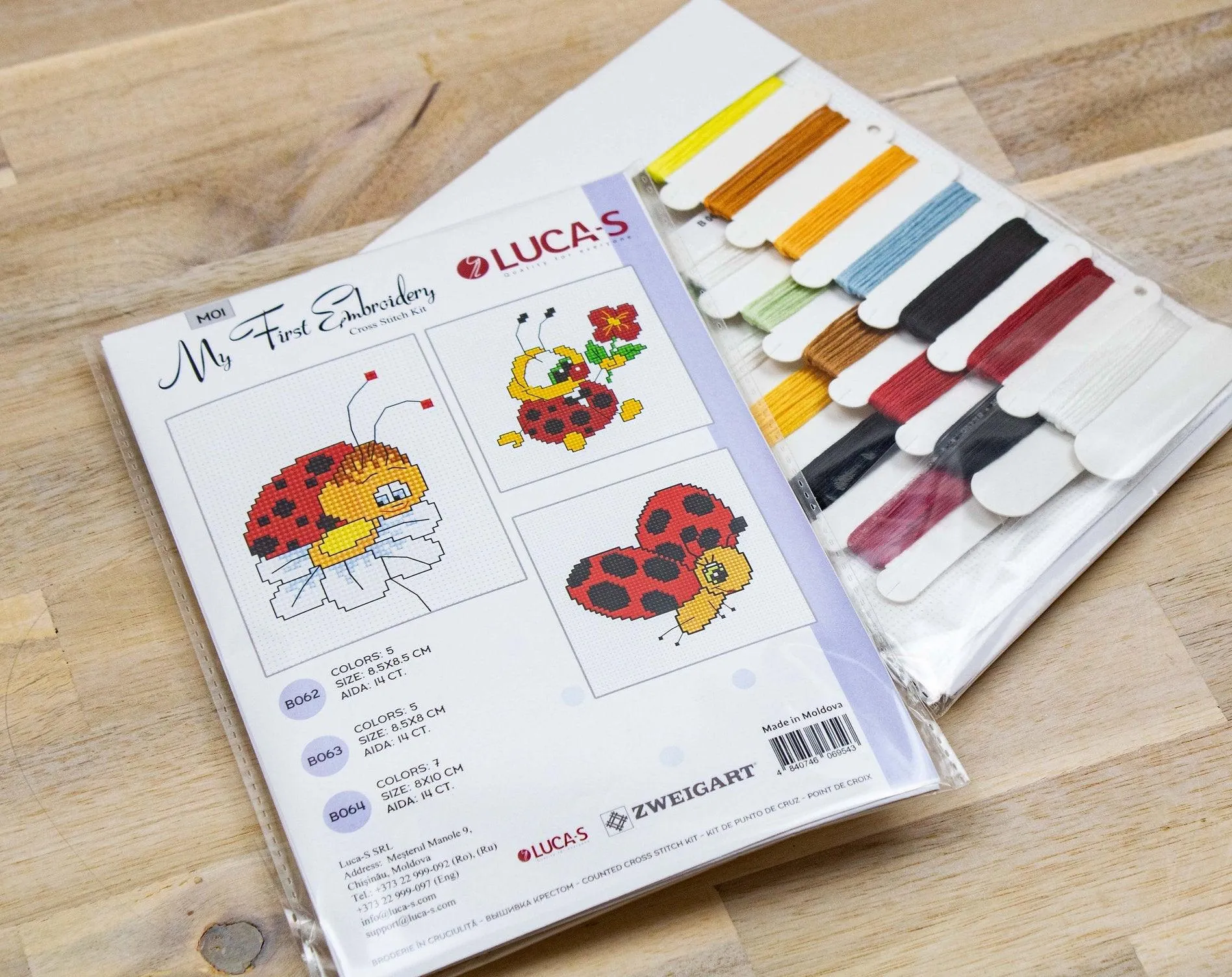 Cross Stitch Kit for Beginners -  Kids Embroidery Kit M01