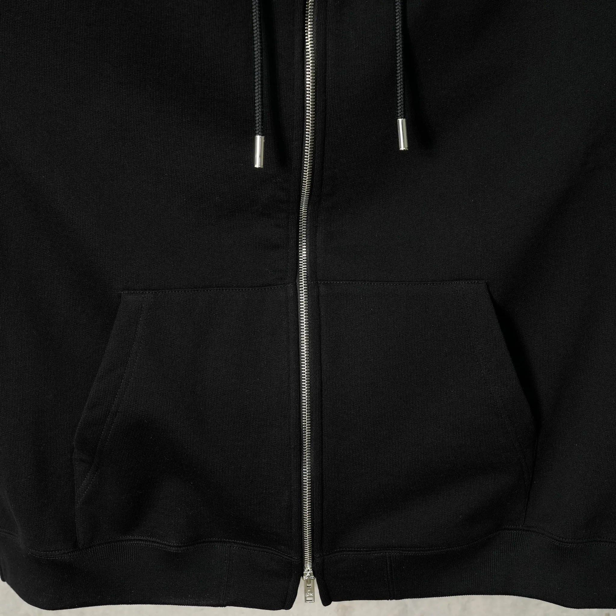 CROSS-STITCH ZIP-UP HOODIE (SW006) / 012:BLACK